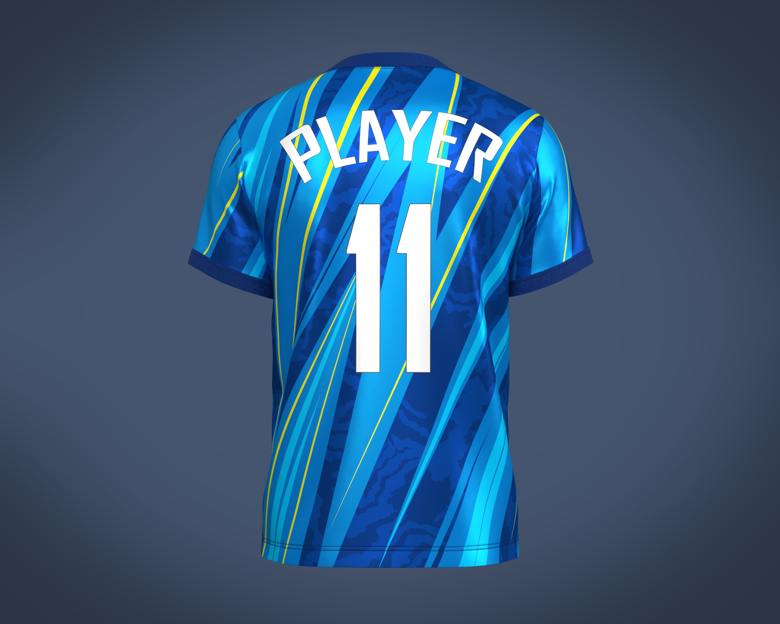 ArtStation - Soccer Football Blue and Black Jersey Player-11