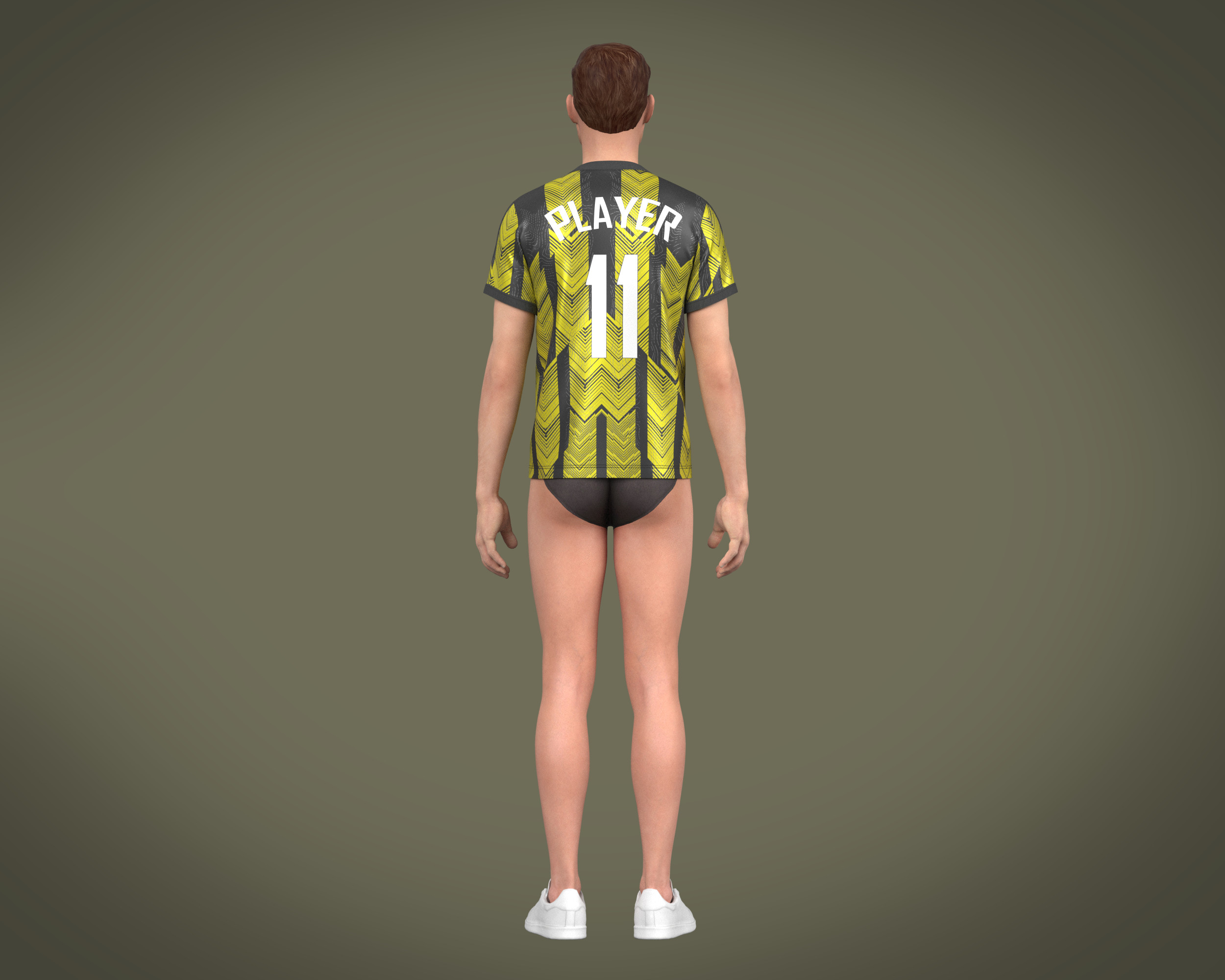 ArtStation - Soccer Football Black and Brown Jersey Player-11