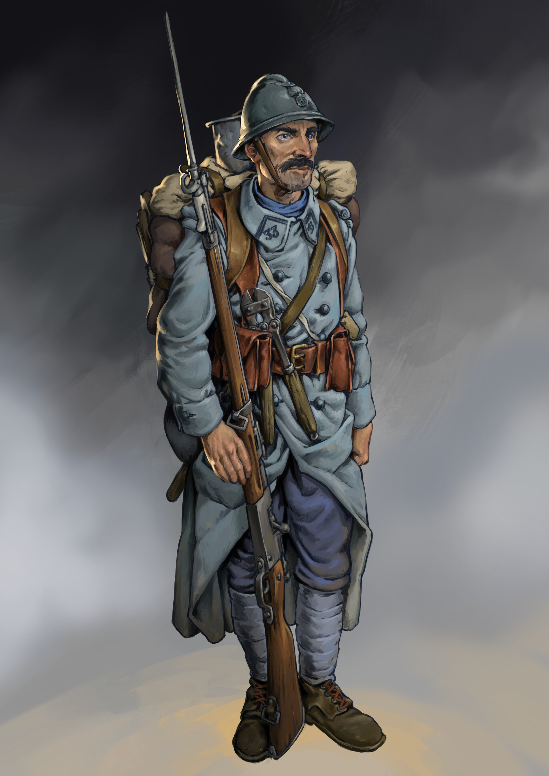 French Infantryman (1914-18 Horizon Blue Uniform) Minecraft Skin