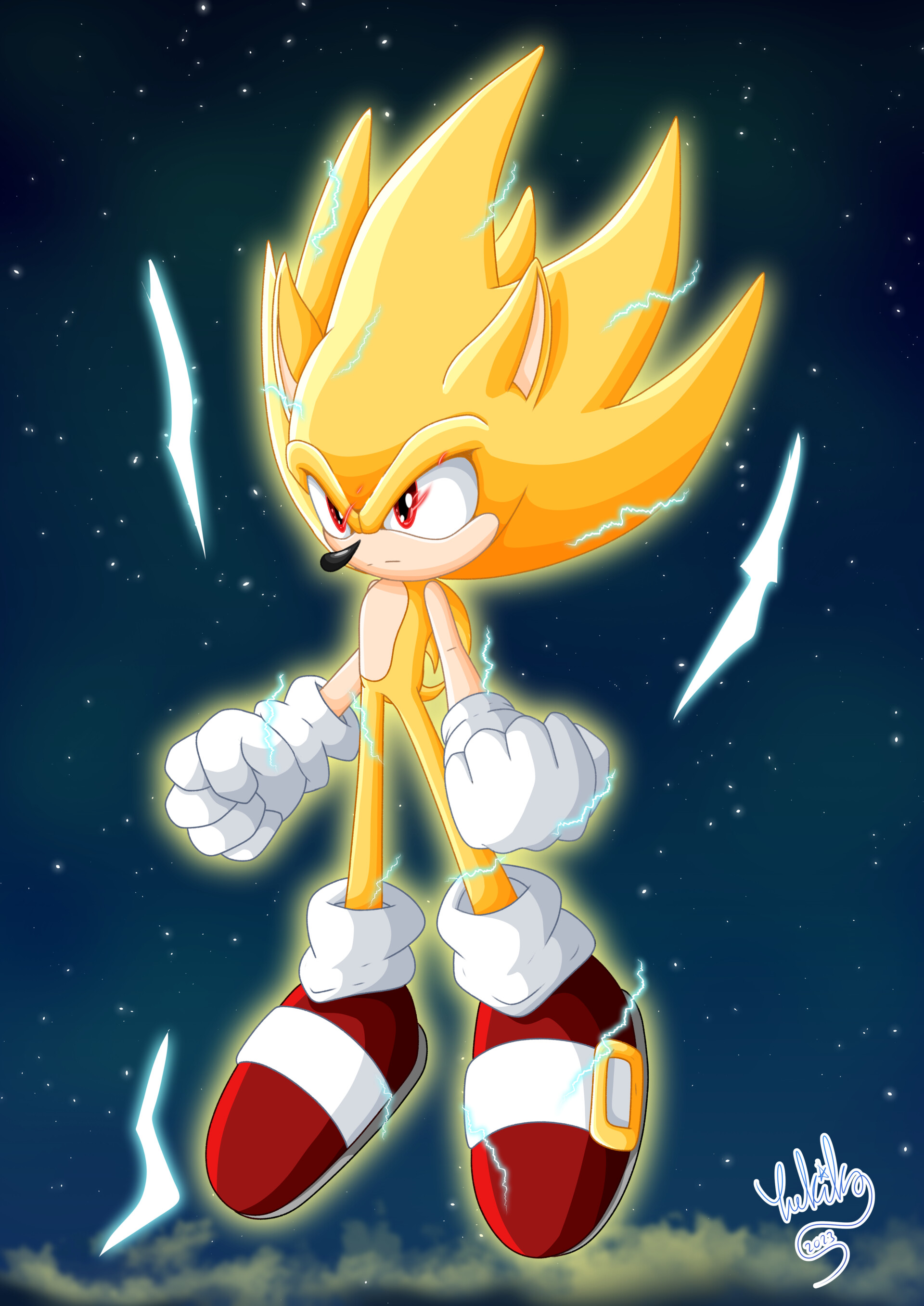 ArtStation - 2023 Art: #103 - Super Sonic (Adventure style)