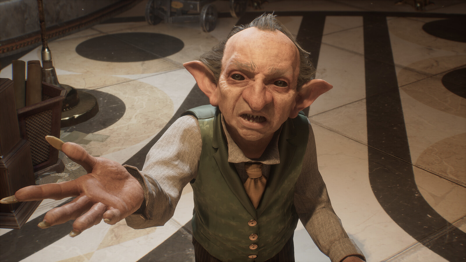 The art director, Jeff Bunker, felt like it was difficult to connect with just a black eye. So I added a very subtle grey/ blue/ green iris to the goblin's eyes to stay away from the warm red eyes of Ranrok and the bad guys. 