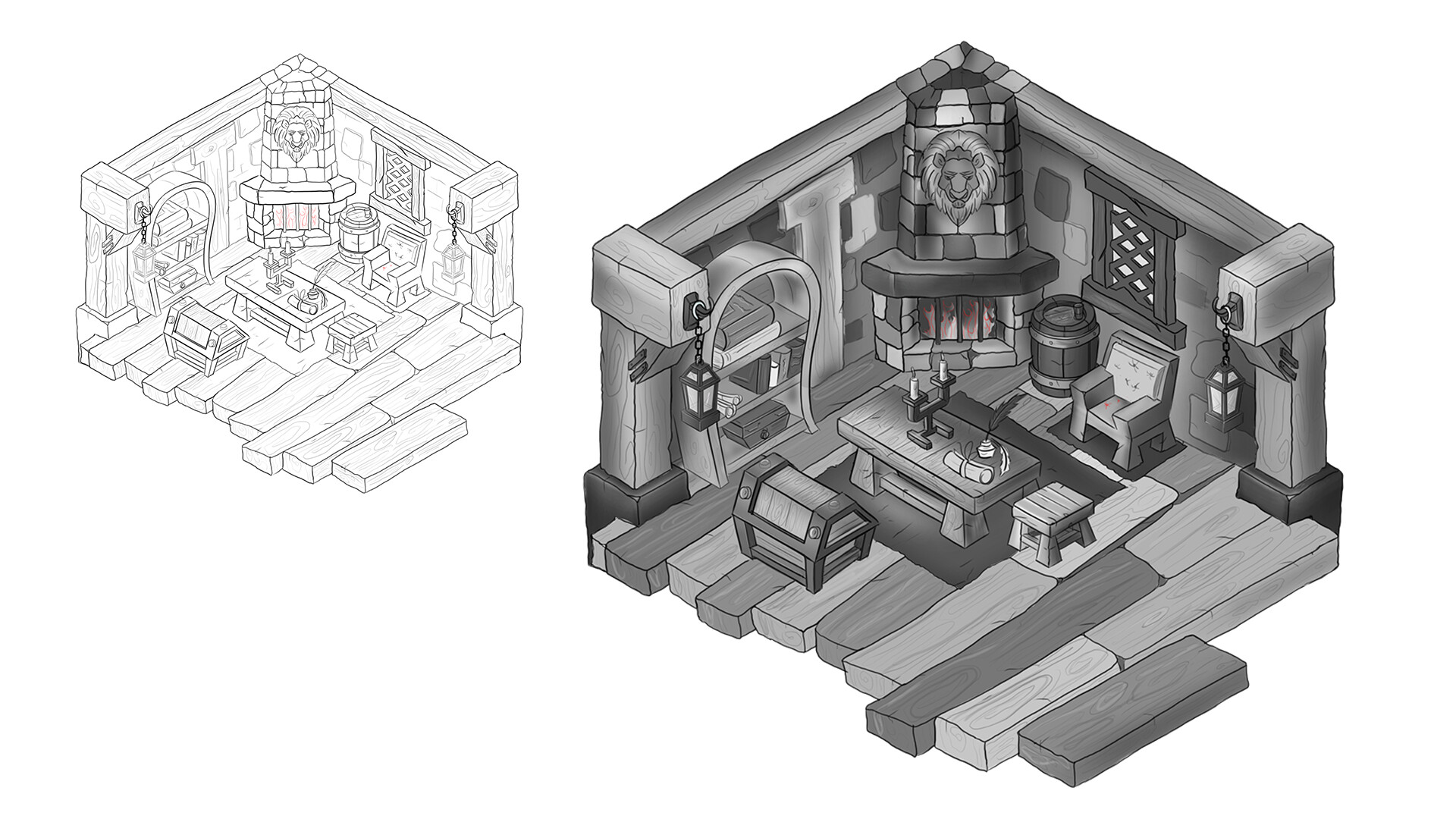 ArtStation - Isometric Interior Concept Art