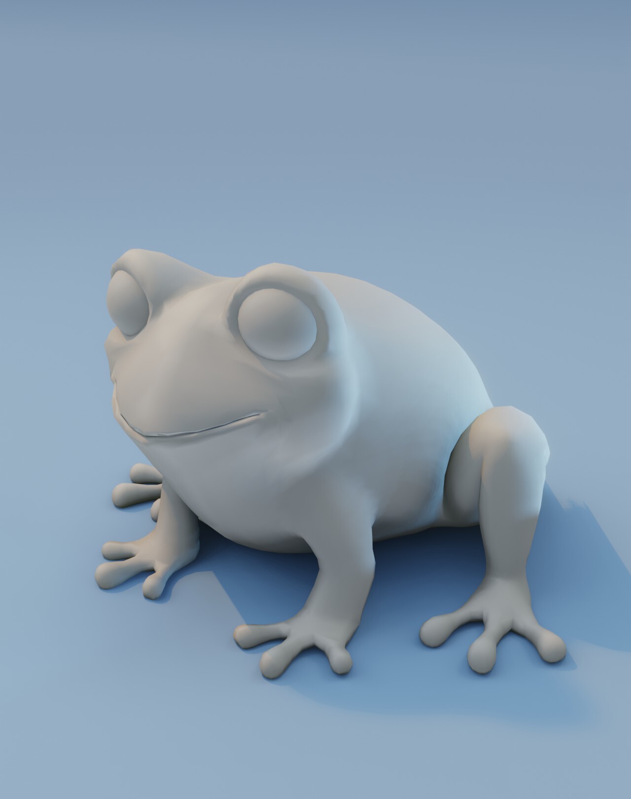 Artstation cartoon frog base mesh with facial expressions and 12