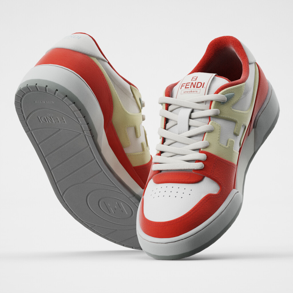 Red fendi sneakers clearance