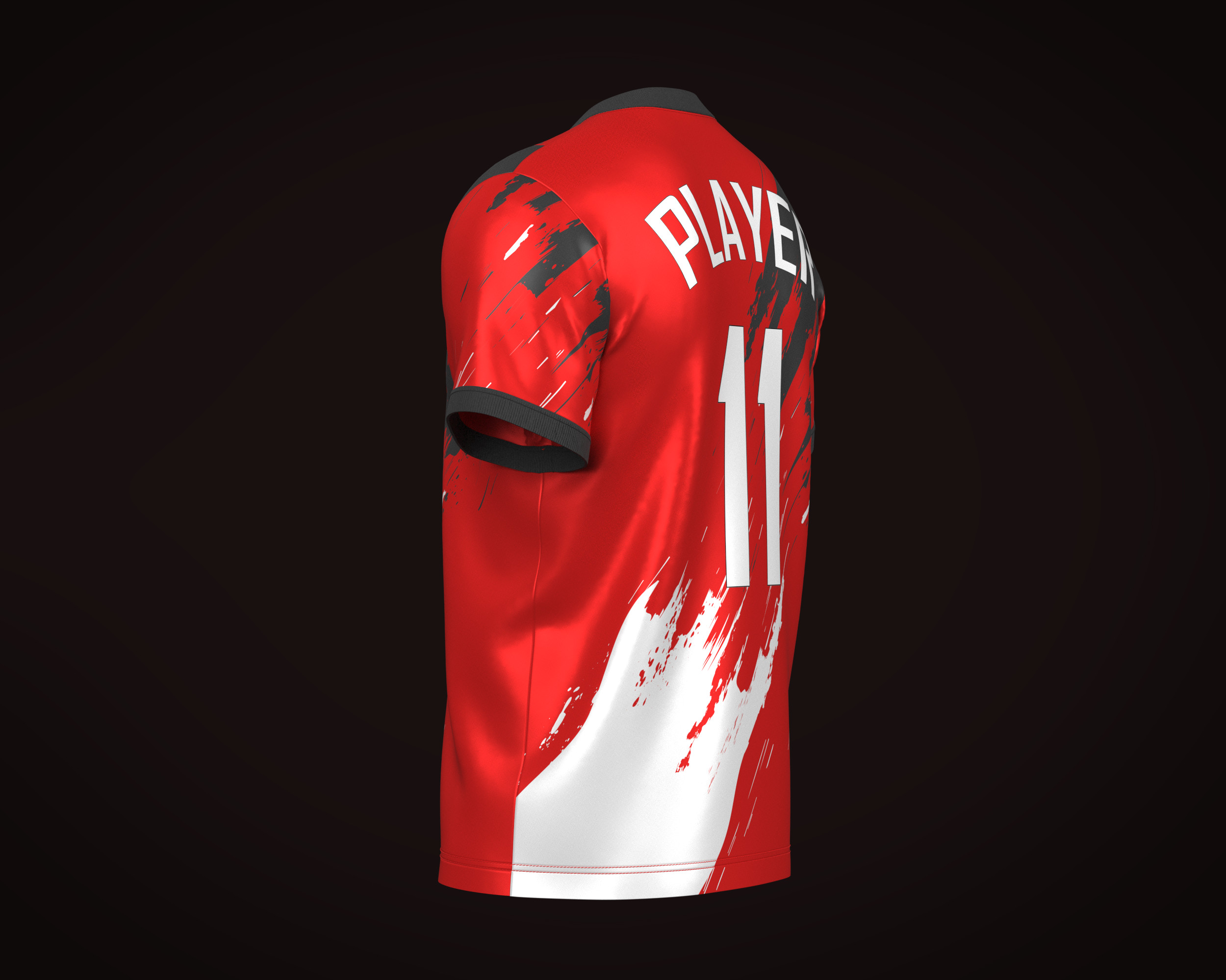 ArtStation - Soccer Football Fire Red color Jersey Player-11