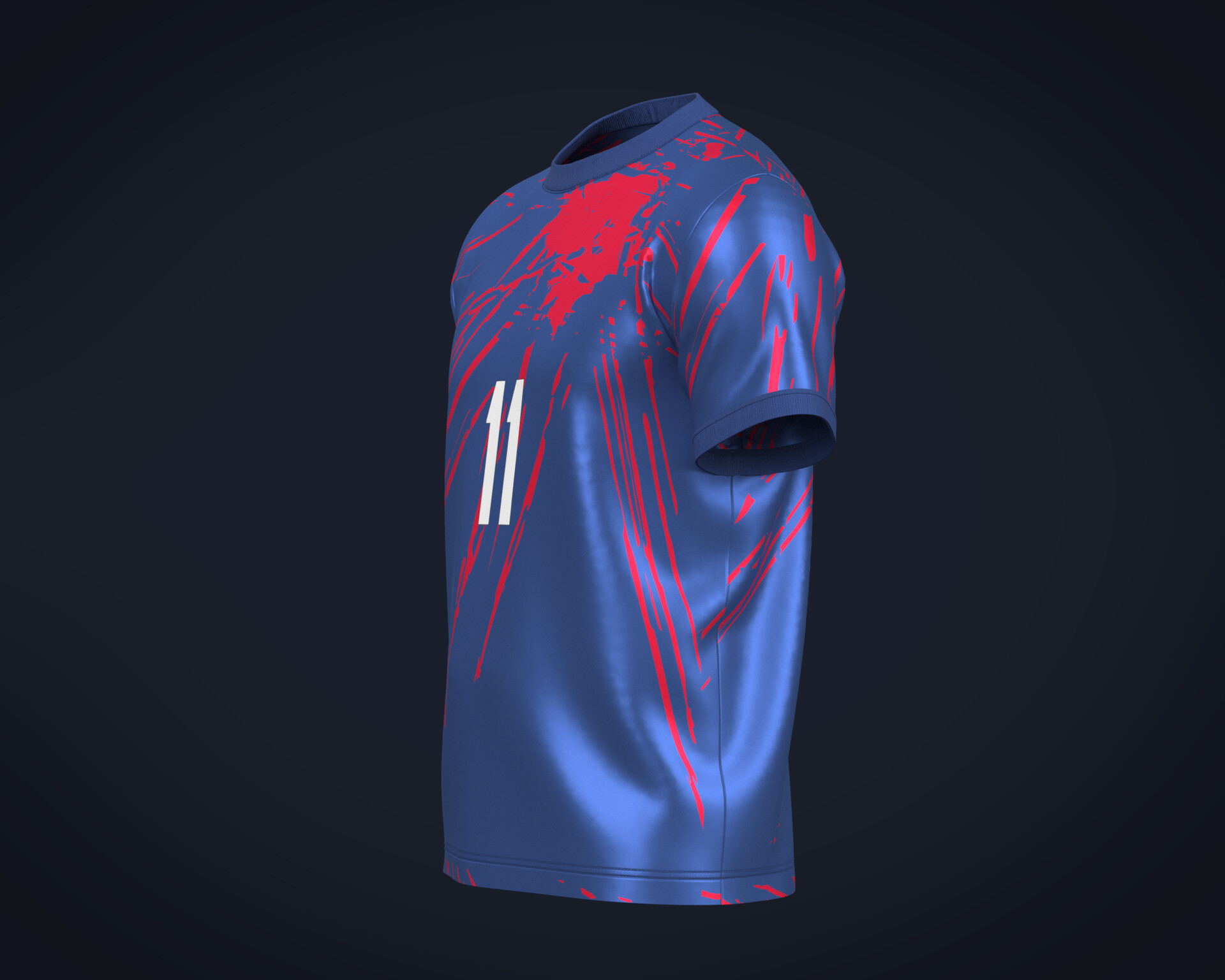 red and blue football jersey design