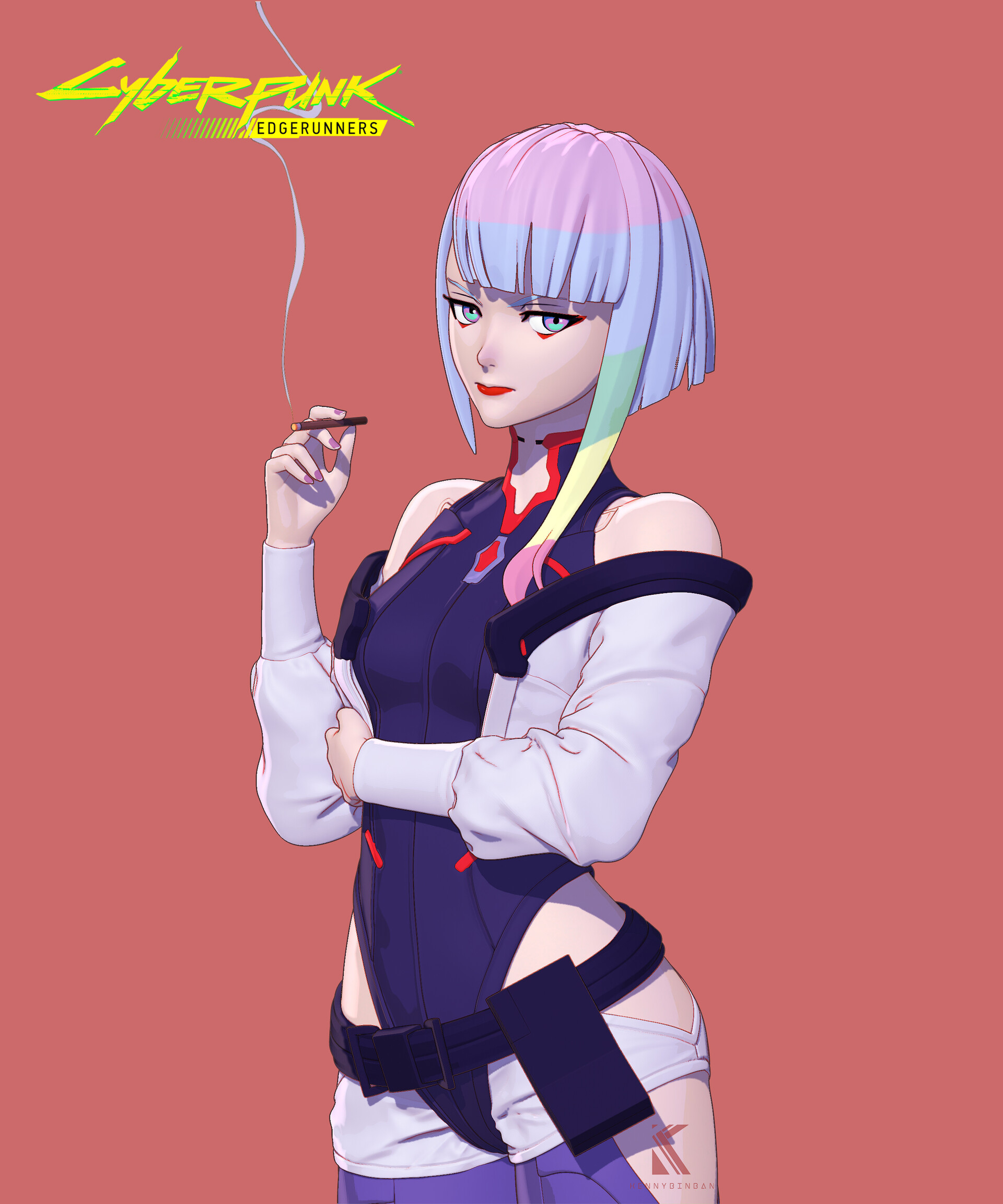 Fanart Lucy from Cyberpunk: Edgerunners. Best anime this year
