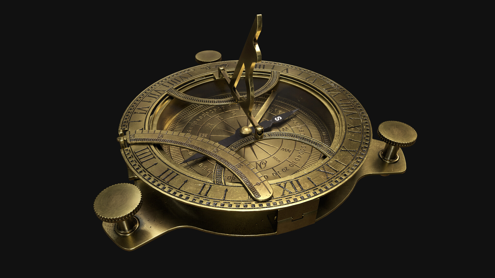 ArtStation - Vintage Sundial Compass