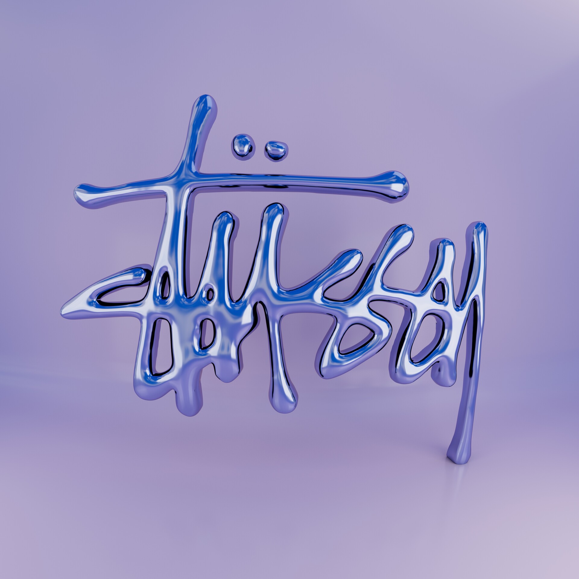 ArtStation Stussy chrome logo concept