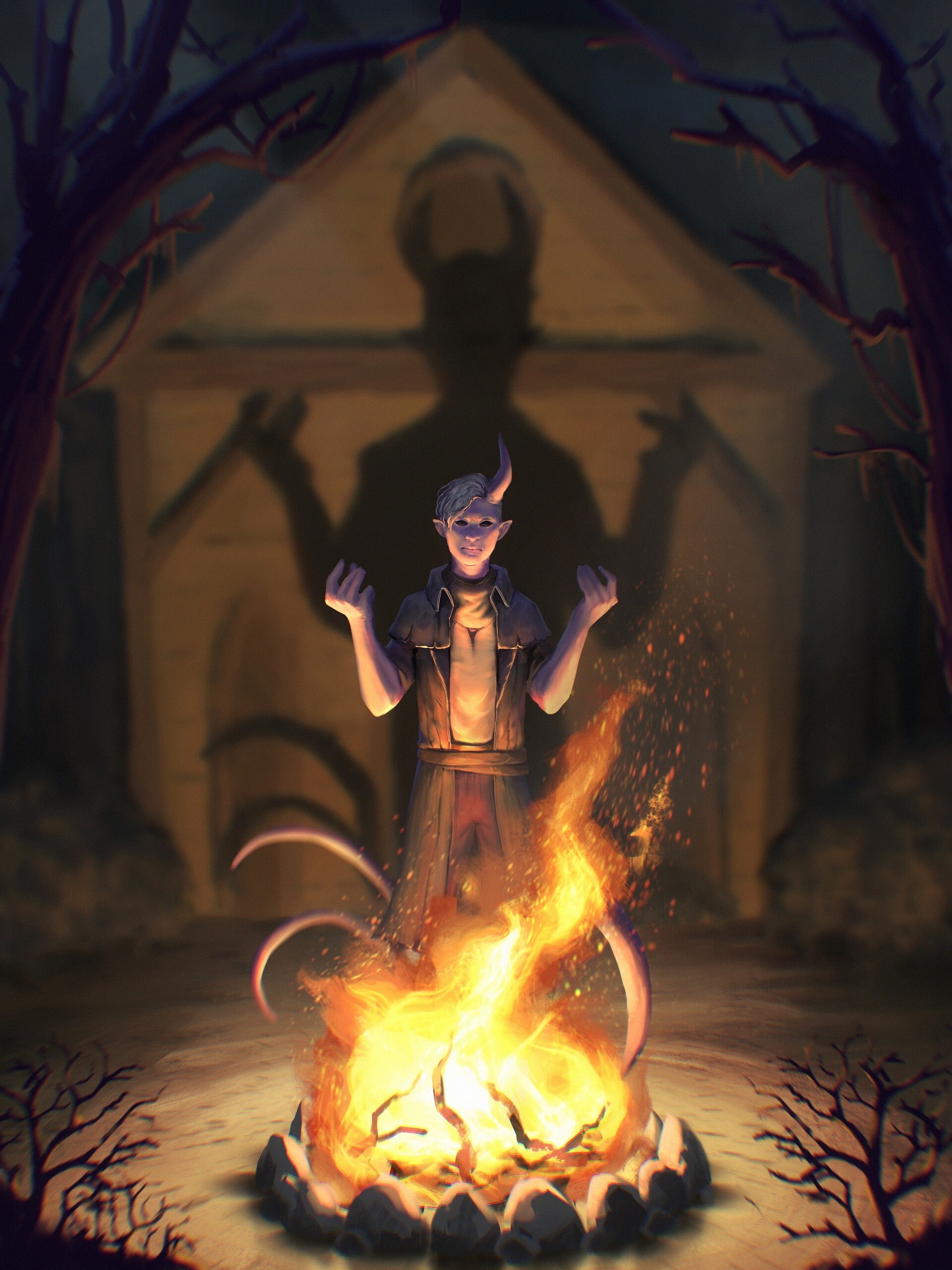 ArtStation - Shadow Sorcerer Tiefling