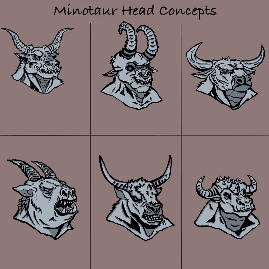 minotaur drawings head