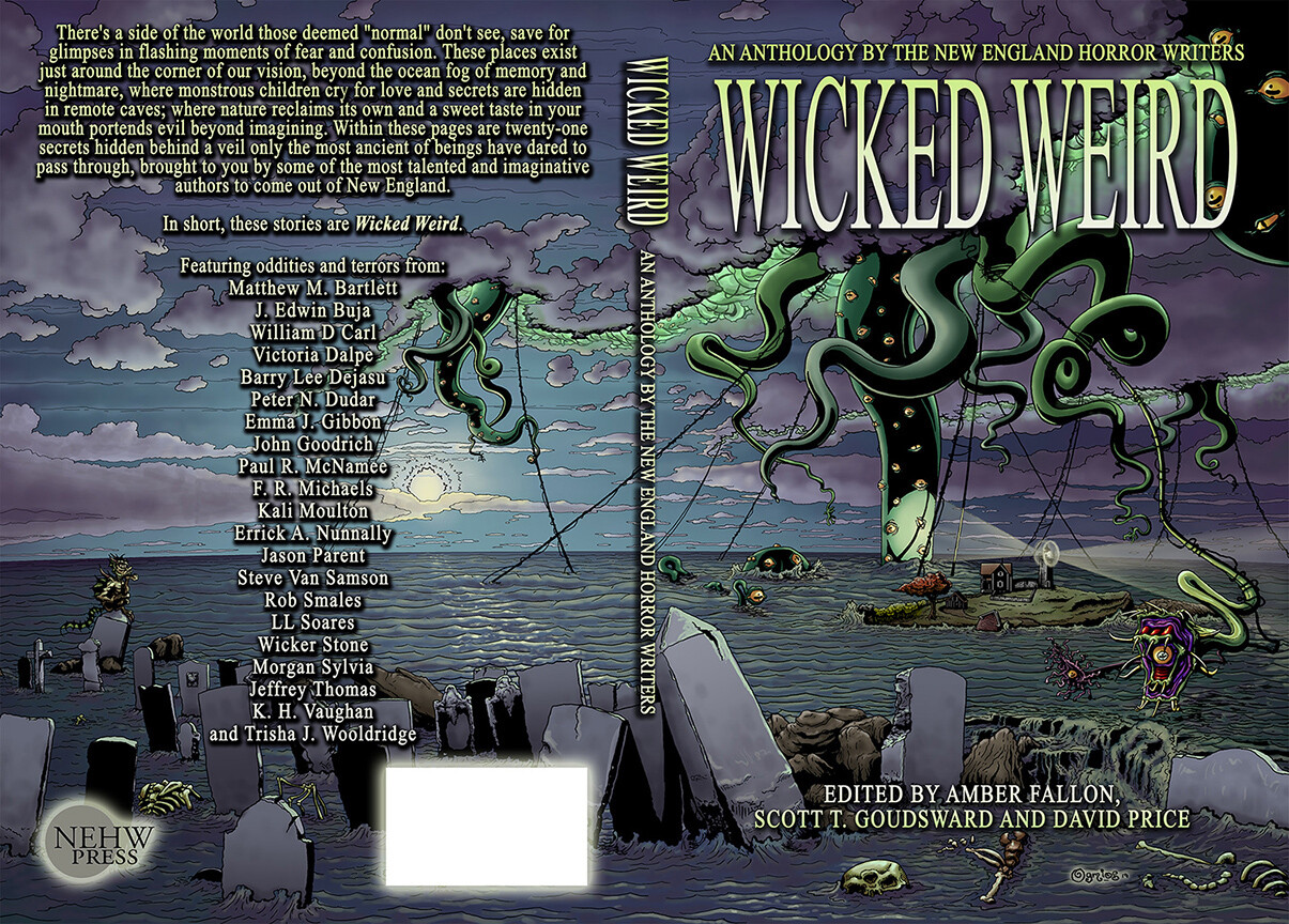 Full wraparound cover with graphics and layout for "Wicked Weird"
