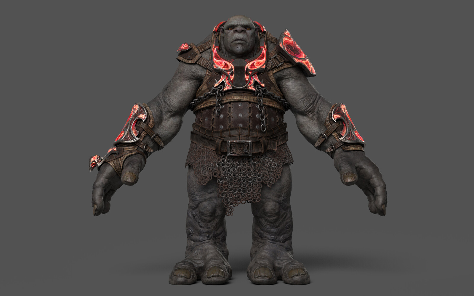 I copied what Dallin Jones had done for the goblin forearm armor onto this Troll armor. Linking the two a bit more. 