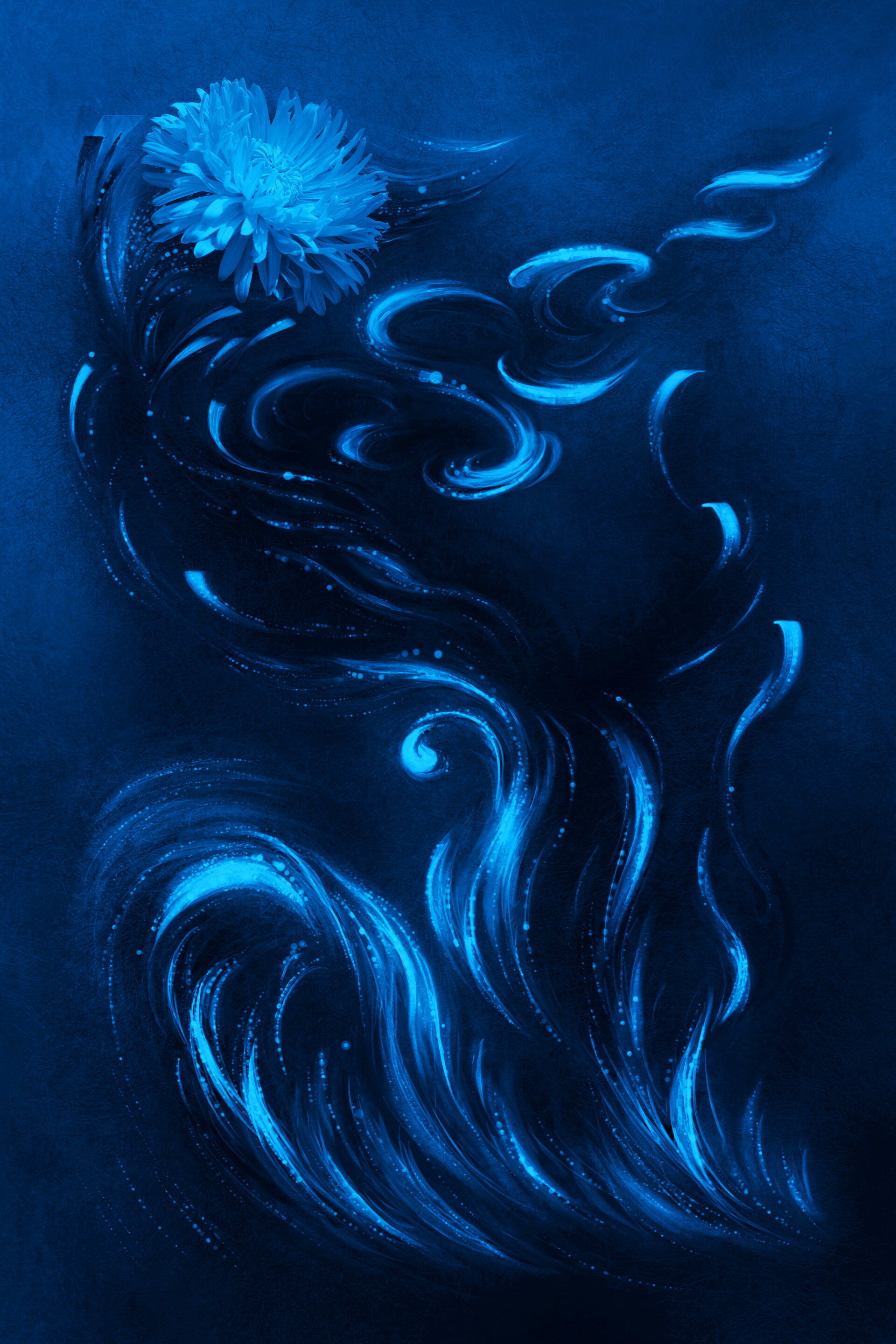 Allaya Nija A flower dancing in space indigo