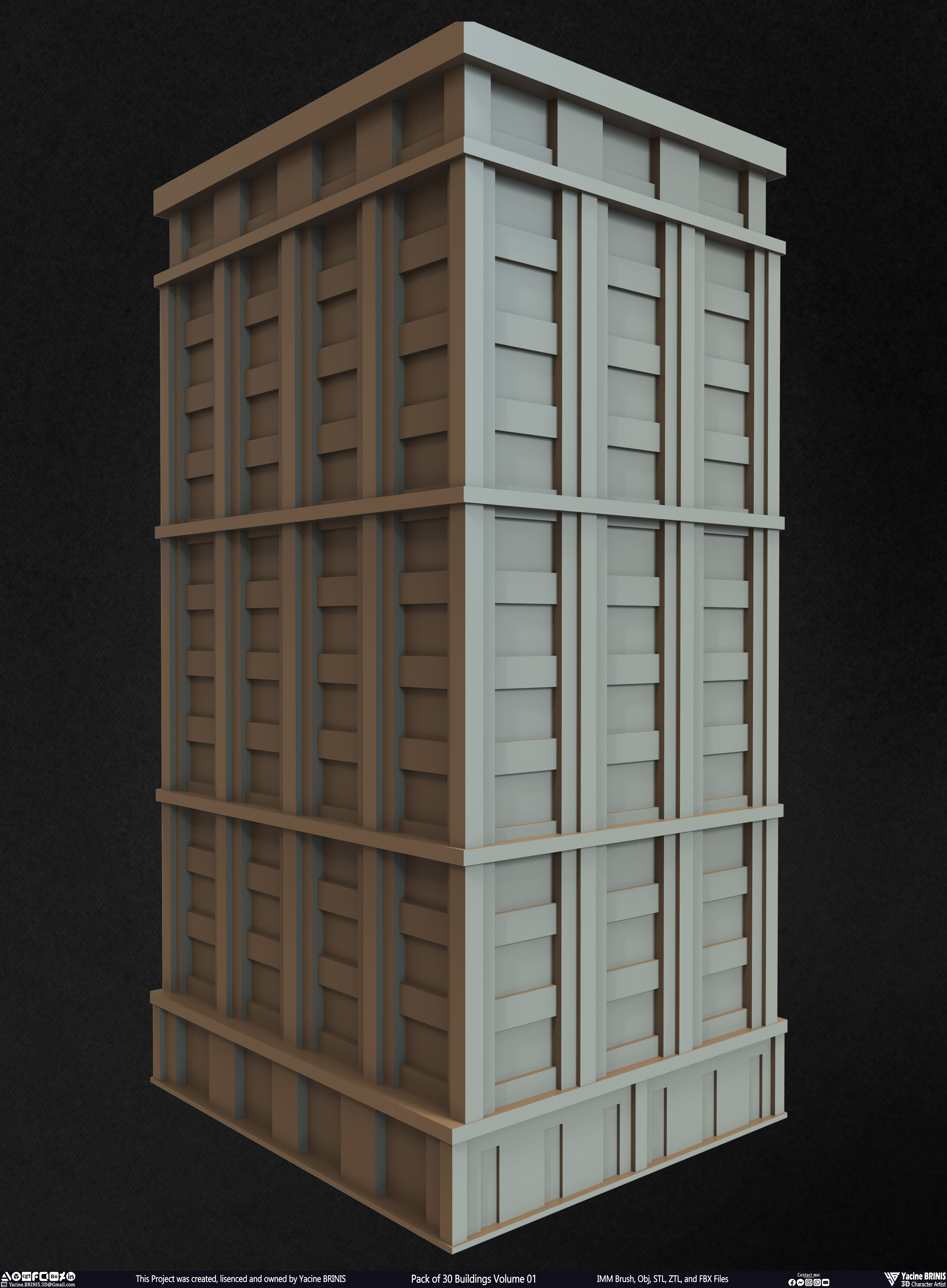 Pack of 30 Buildings Vol 01 Sculpted by Yacine BRINIS Set 015