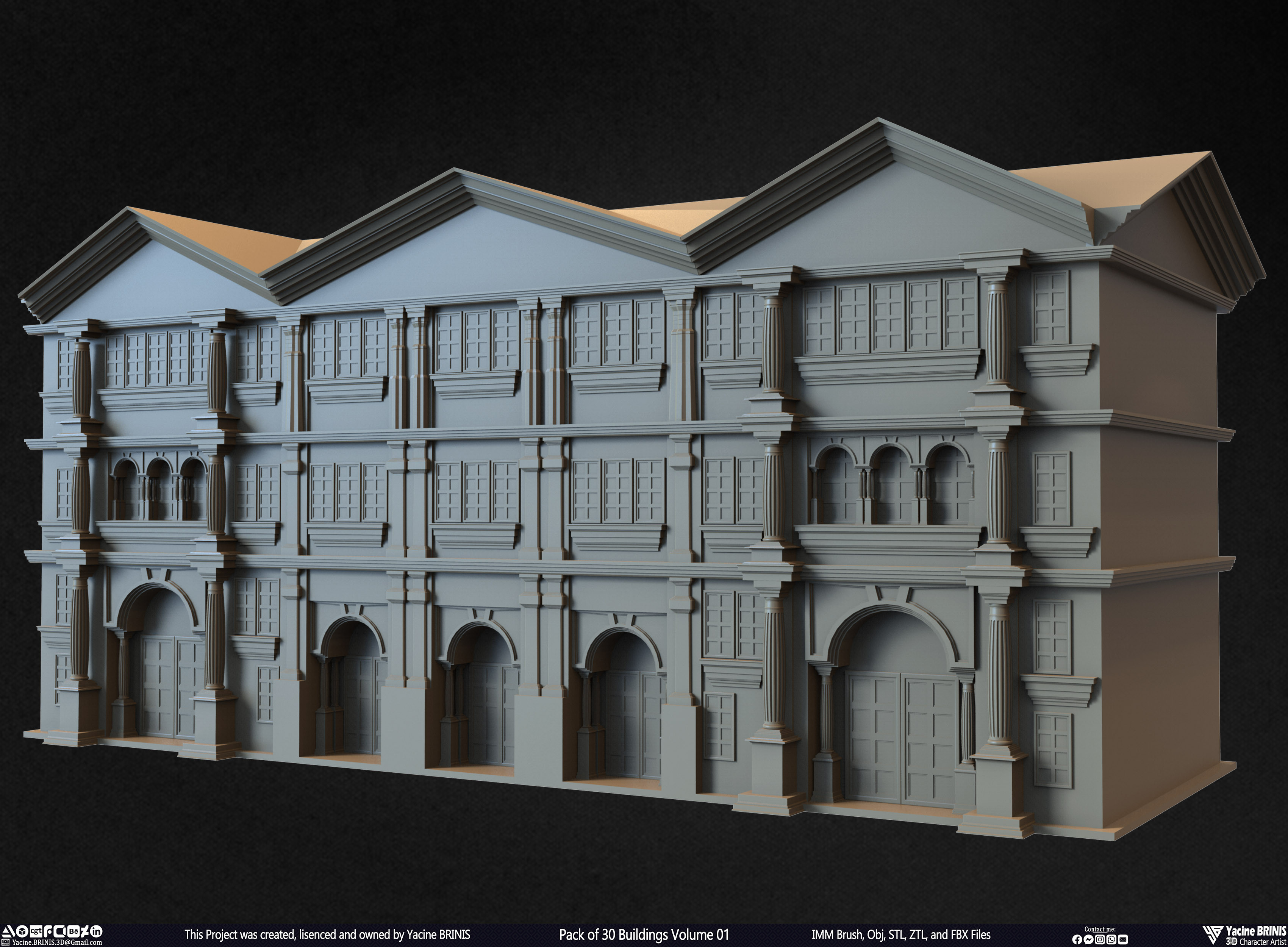 Pack of 30 Buildings Vol 01 Sculpted by Yacine BRINIS Set 027