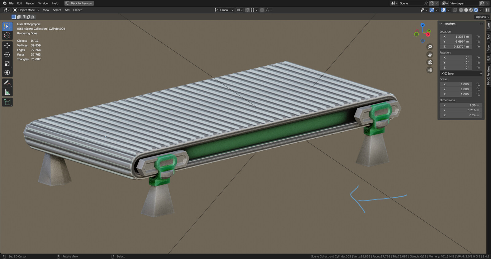 High poly model used for bake the track fill model.