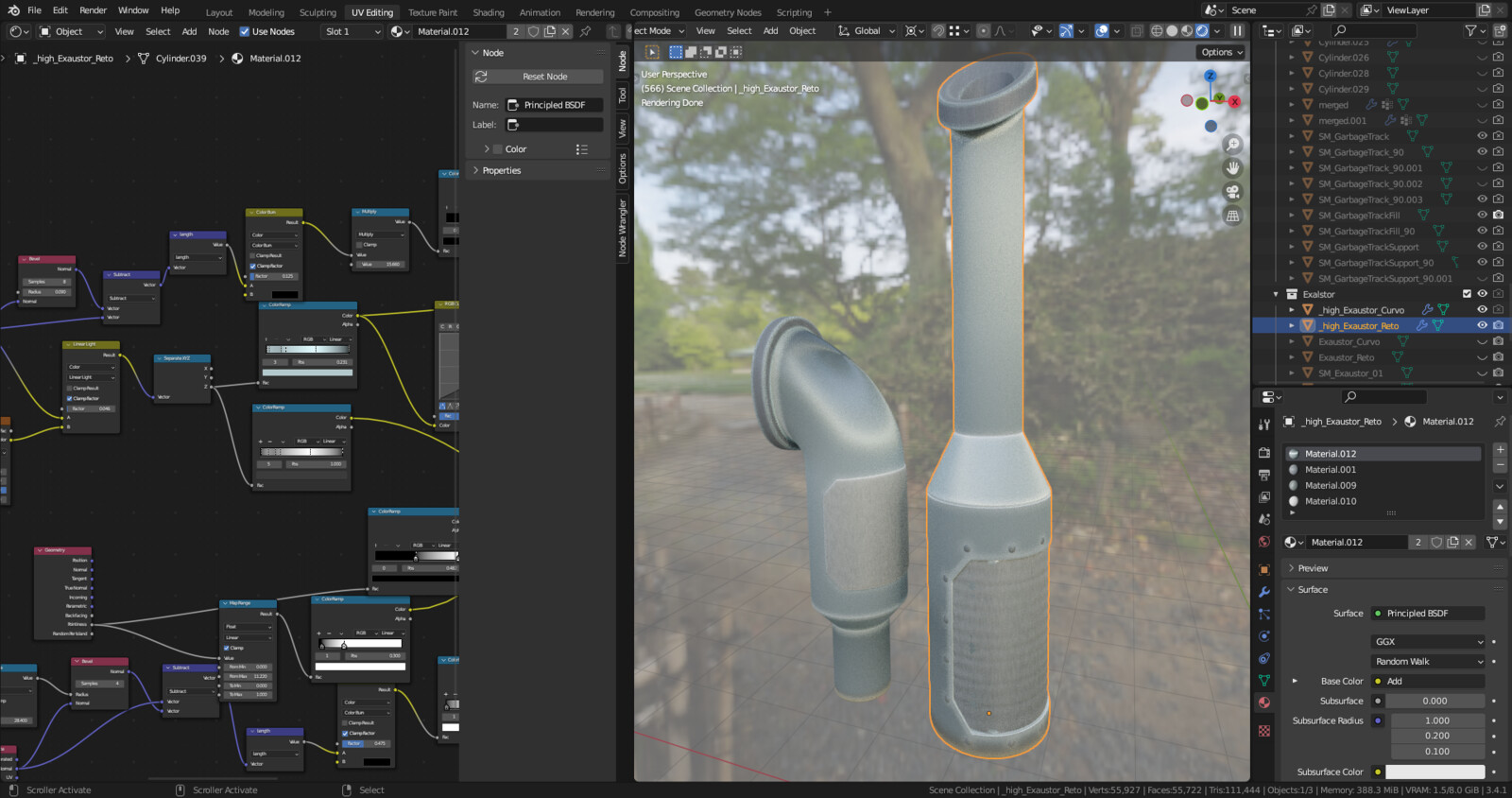 High poly chimney model with procedural material ready to bake.