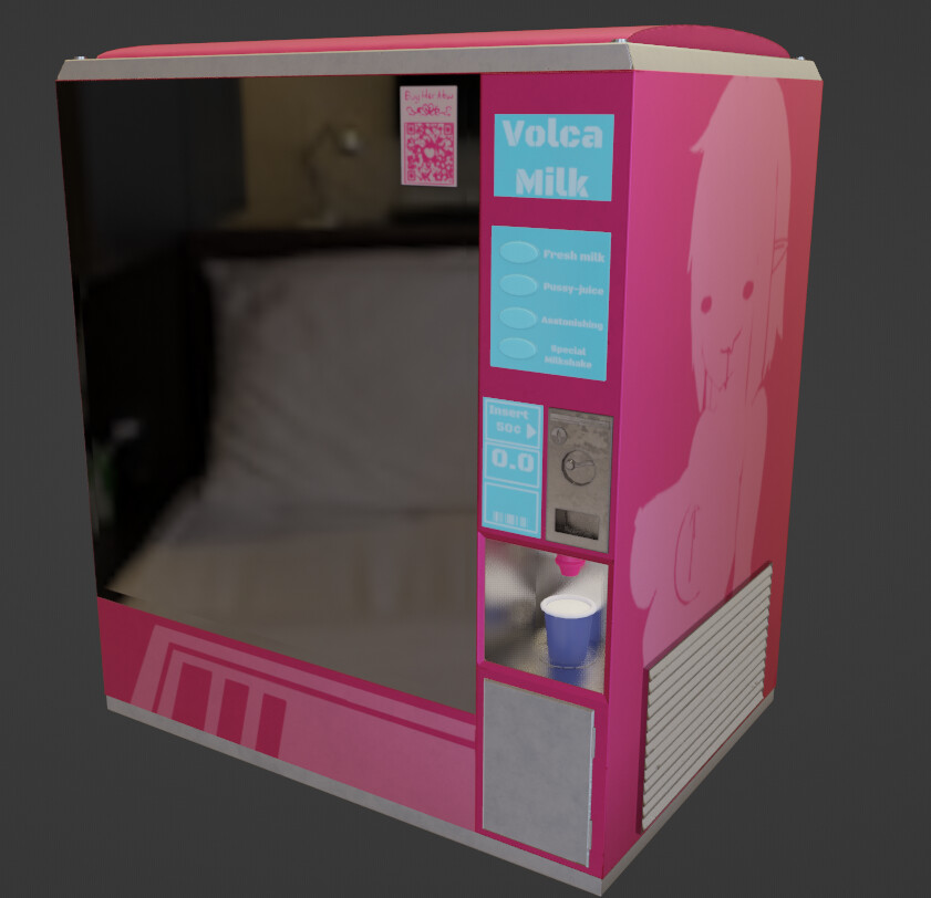 ArtStation Commission Milk Vending Machine made from scratch