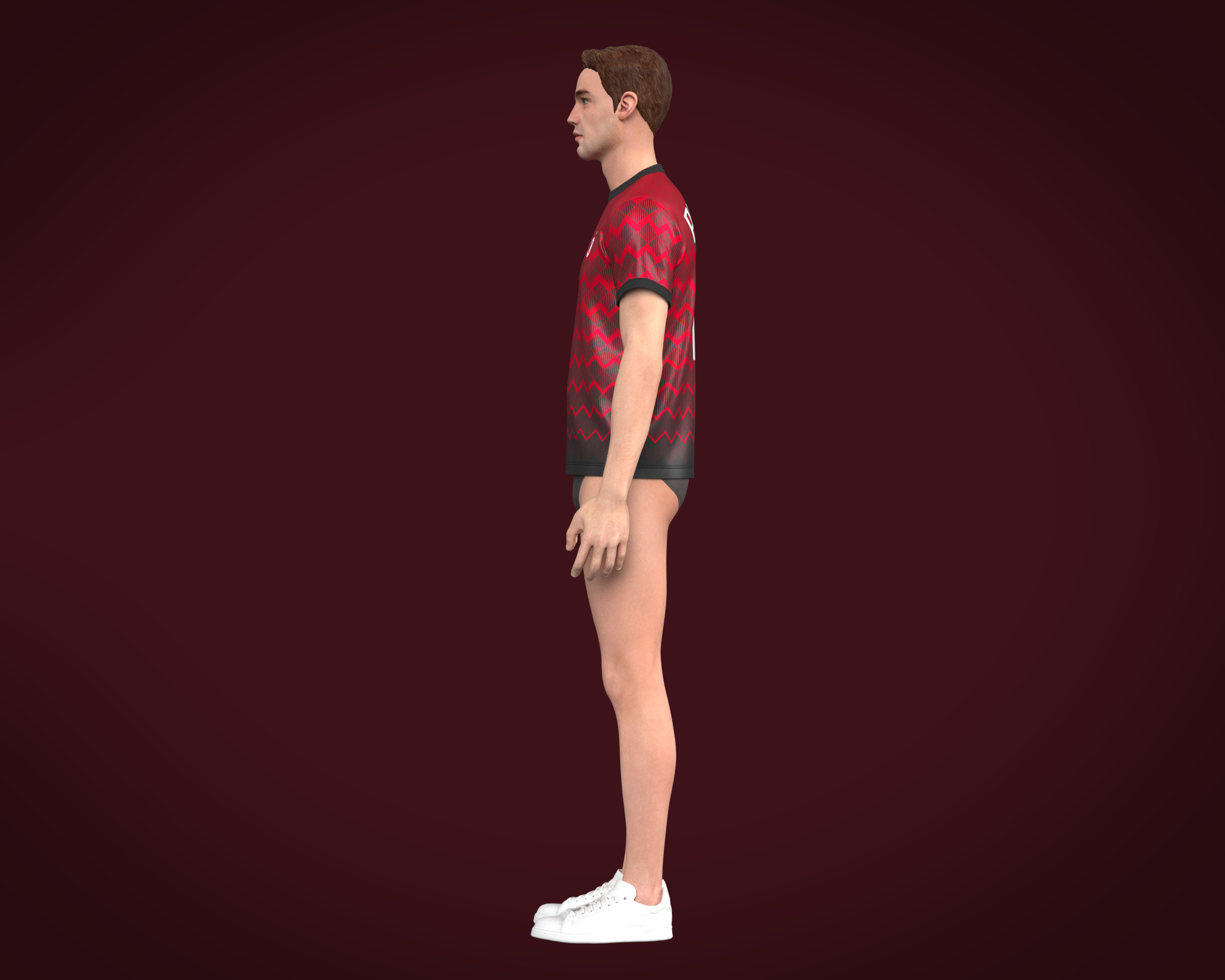 ArtStation - Soccer Red And Black Football Jersey Player-11