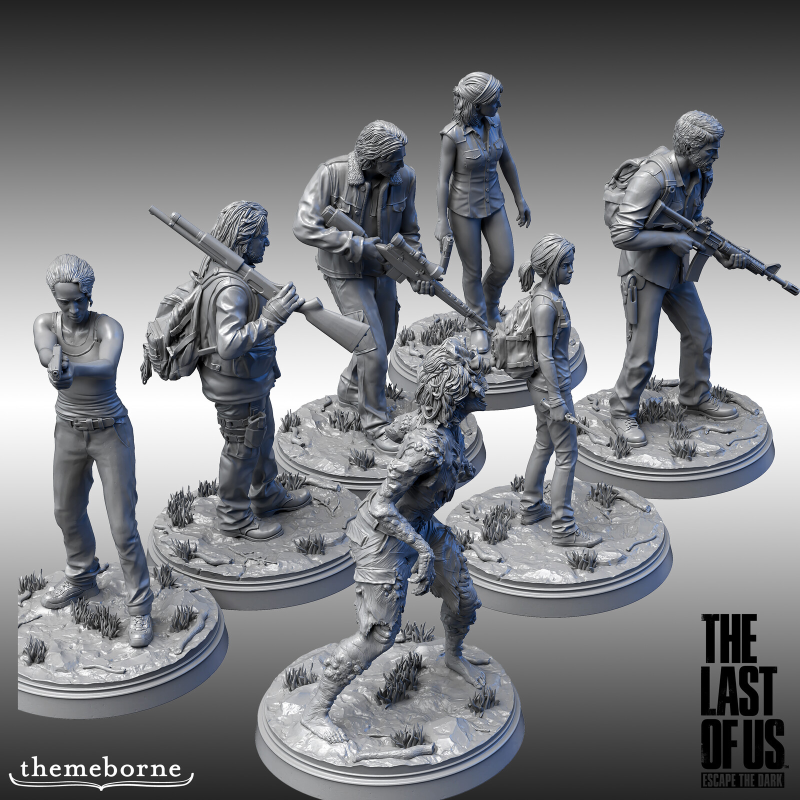 The Last of US: Escape the Dark - boardgame miniatures