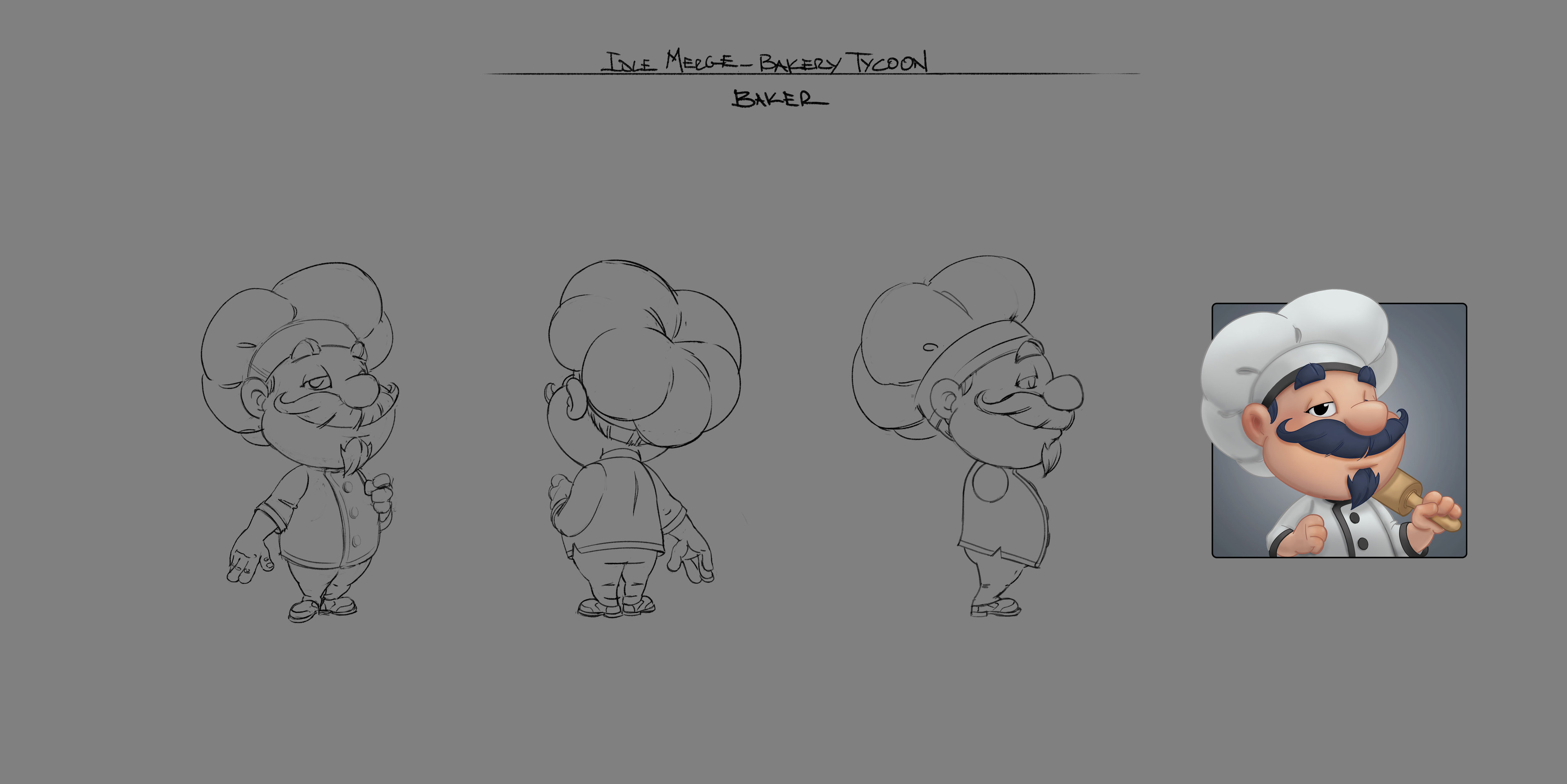 Turn around for modeler with updated icon image removing dark lines to soften character a bit
