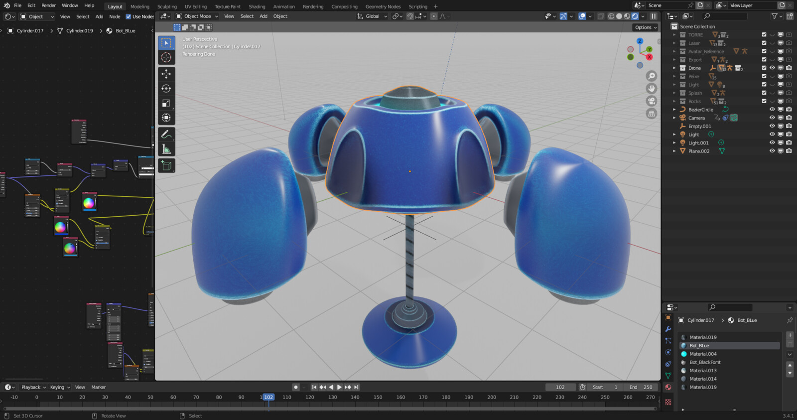 High poly model of water drone used to bake texture. 