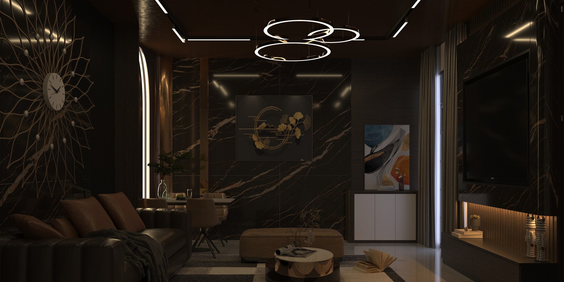 ArtStation living room dim light