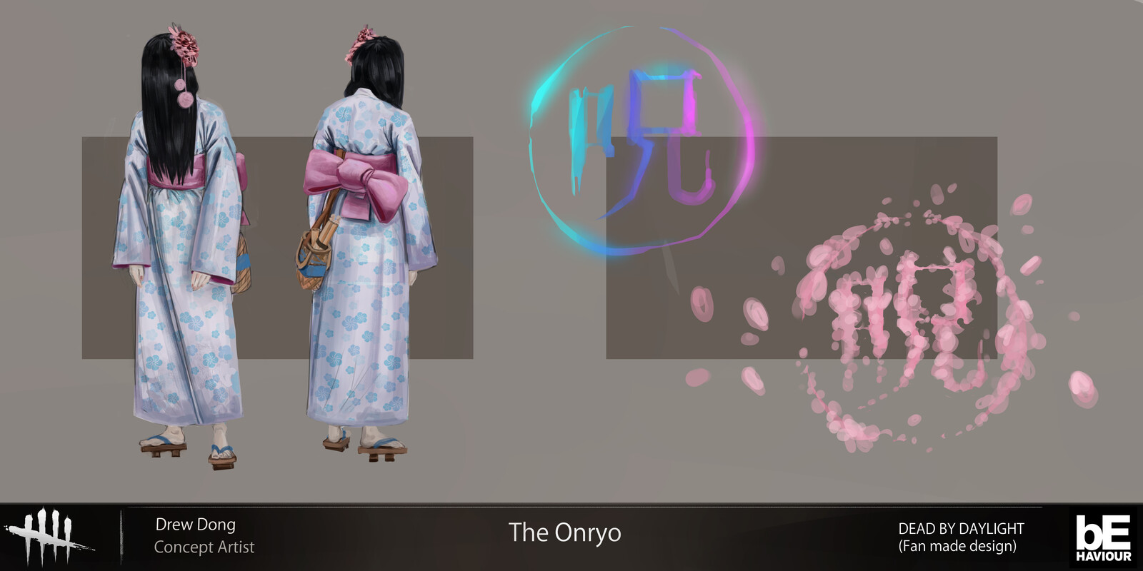 Drew Dong - Dead by Daylight Fan design - Onryo Kimono skin