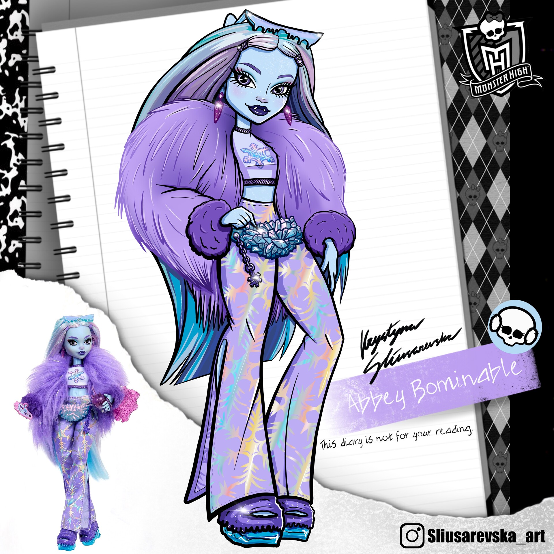 Artstation monster high g3 abbey bominable fanart