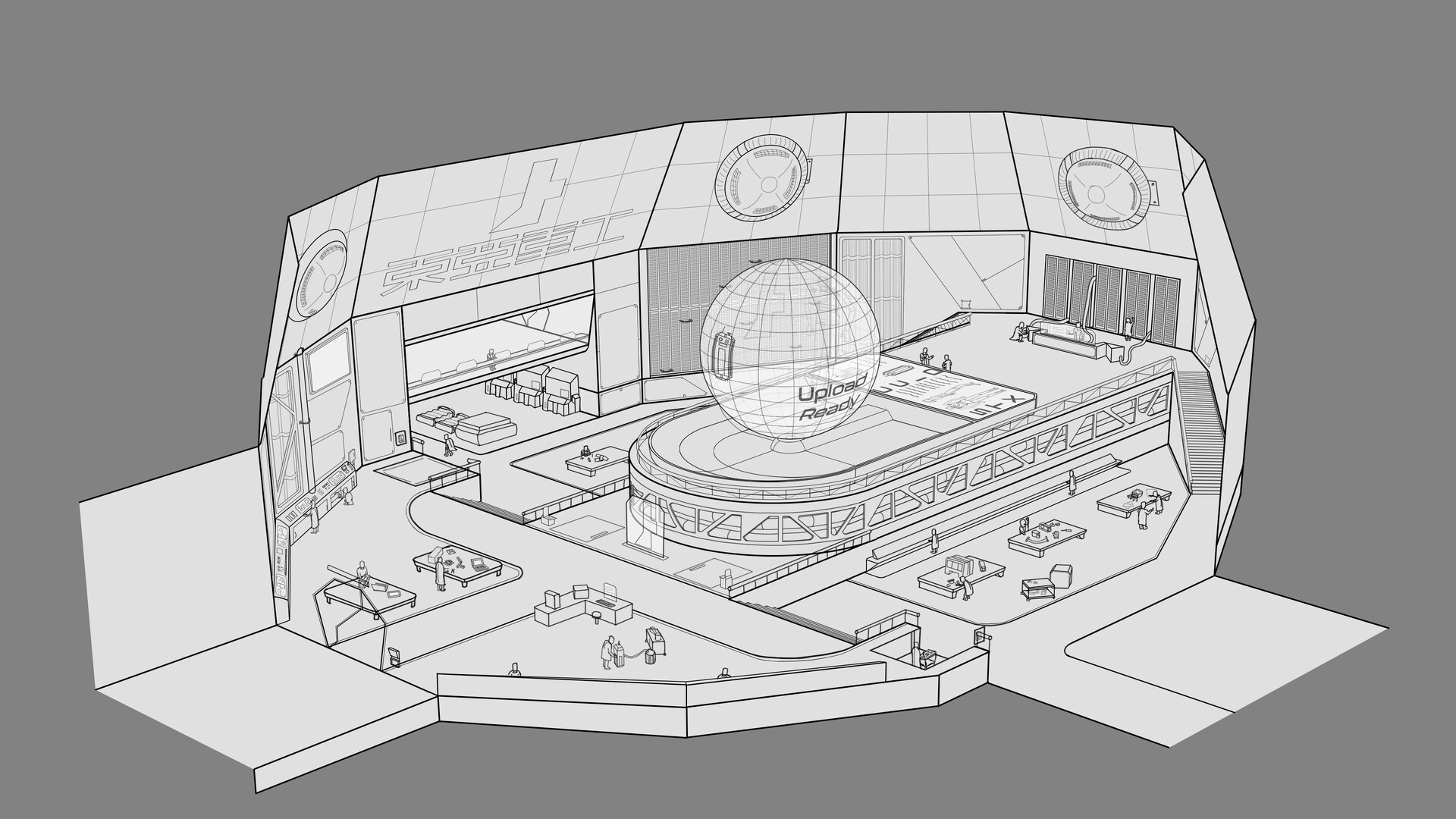 ArtStation Scifi Lab Control Room Concept