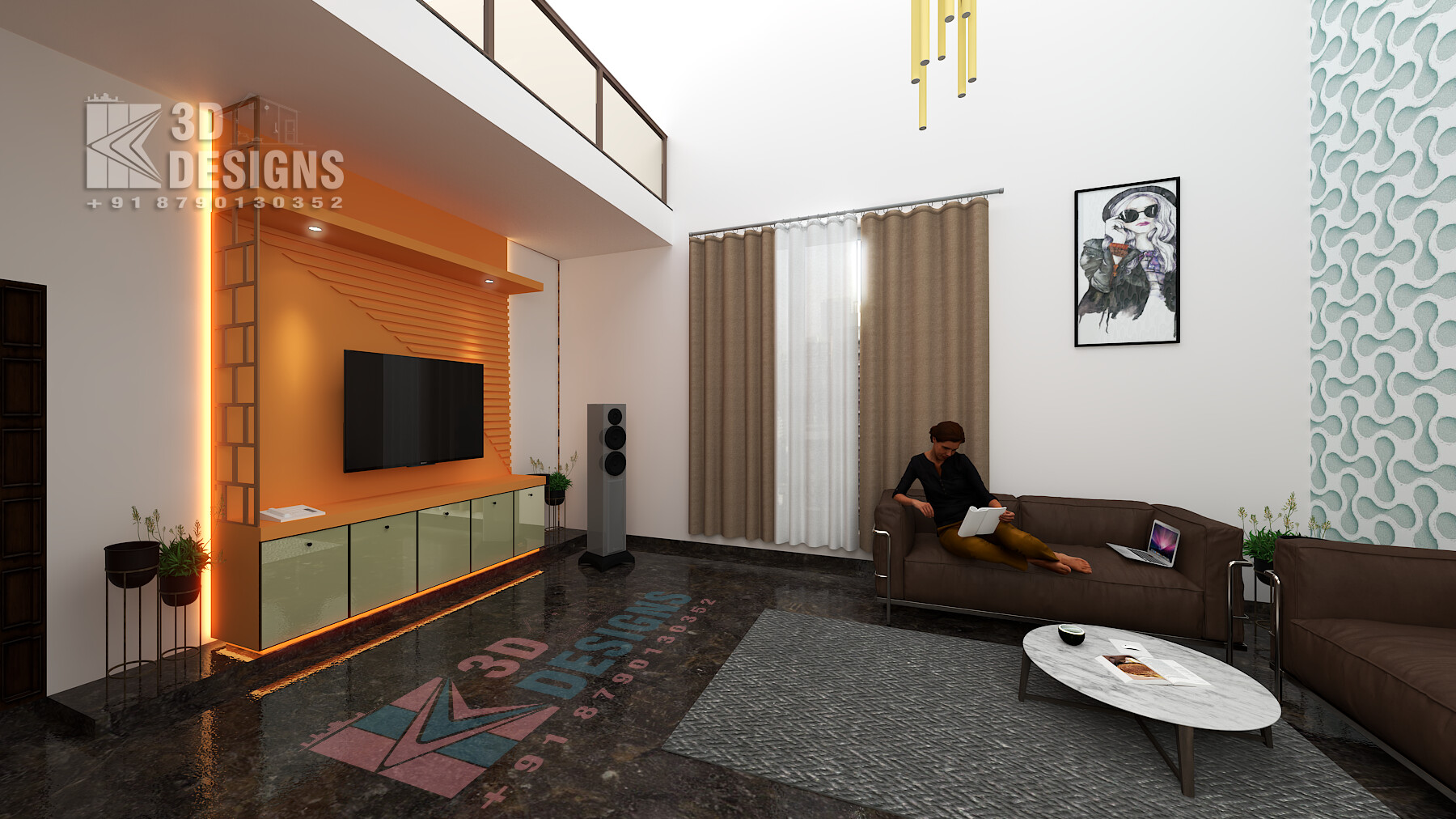 ArtStation Hall Tv Unit Design