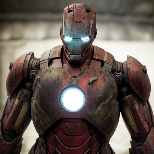 ArtStation - iron man old rusted armour