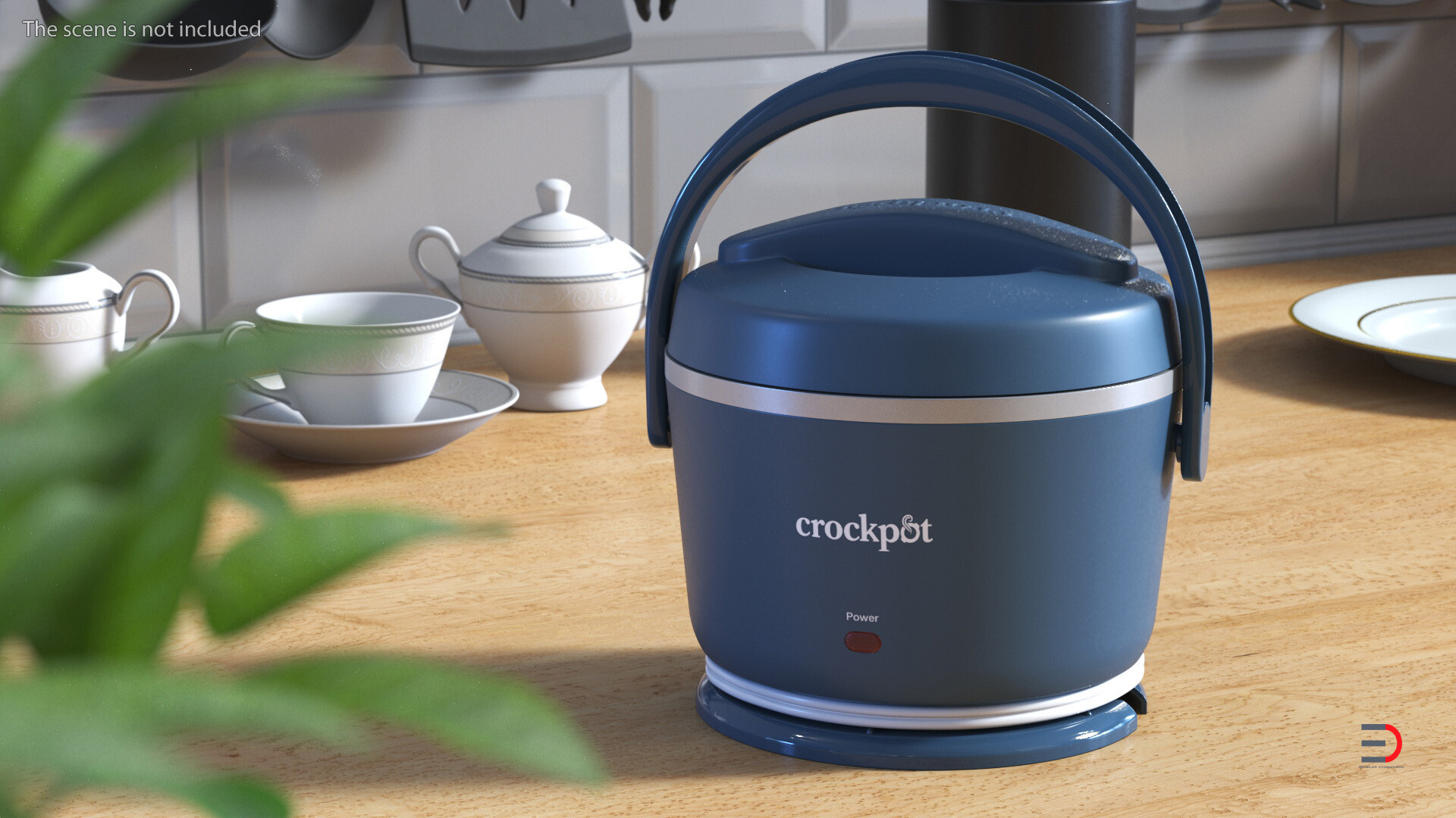 ArtStation - Portable Food Warmer Crockpot Blue 3D model