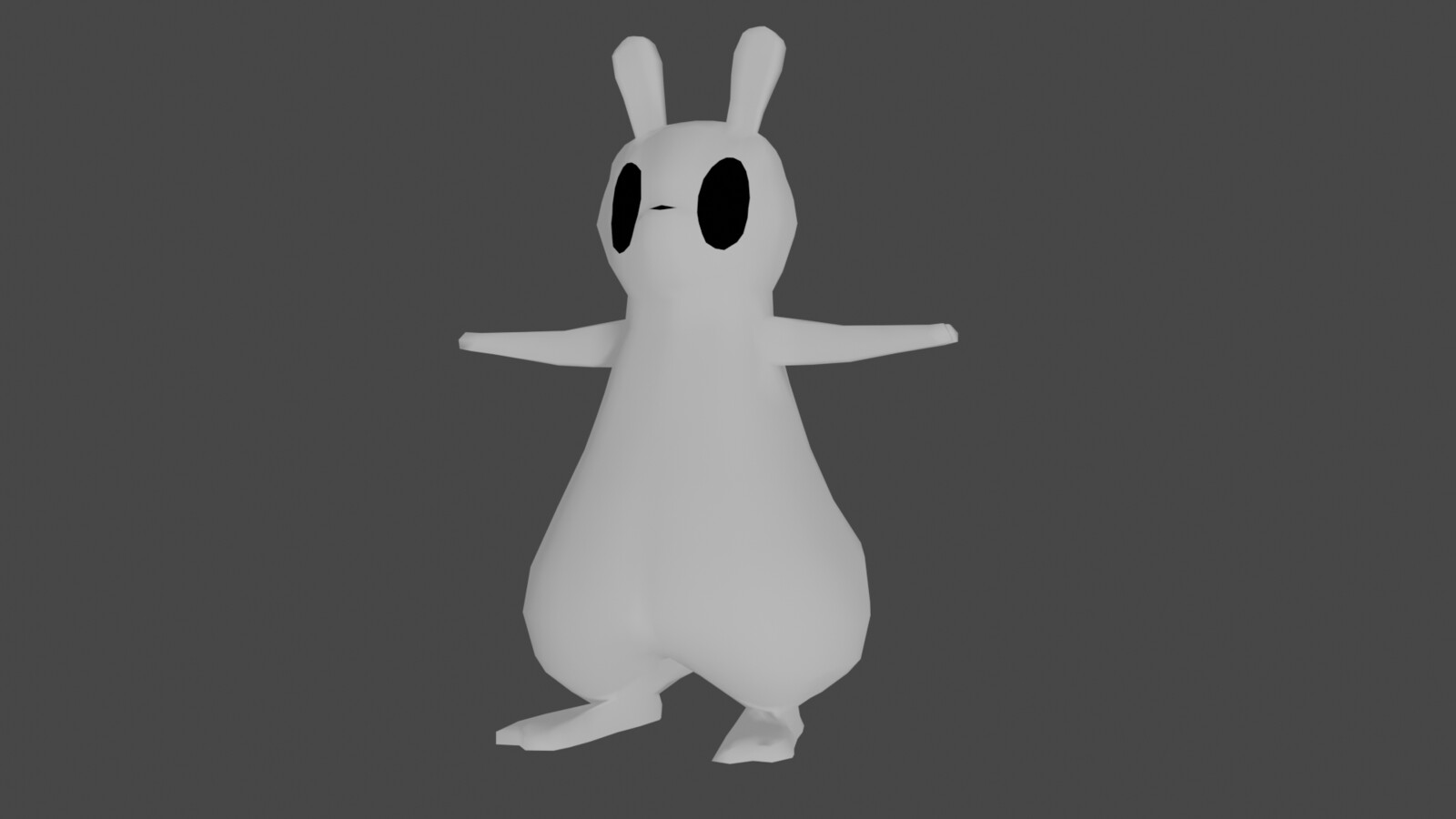 Early T-pose render without lighting or outline.