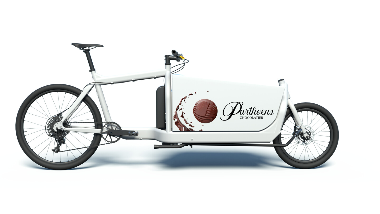 The last-mile delivery goes bakfiets and in style to the customer. Full 3D.