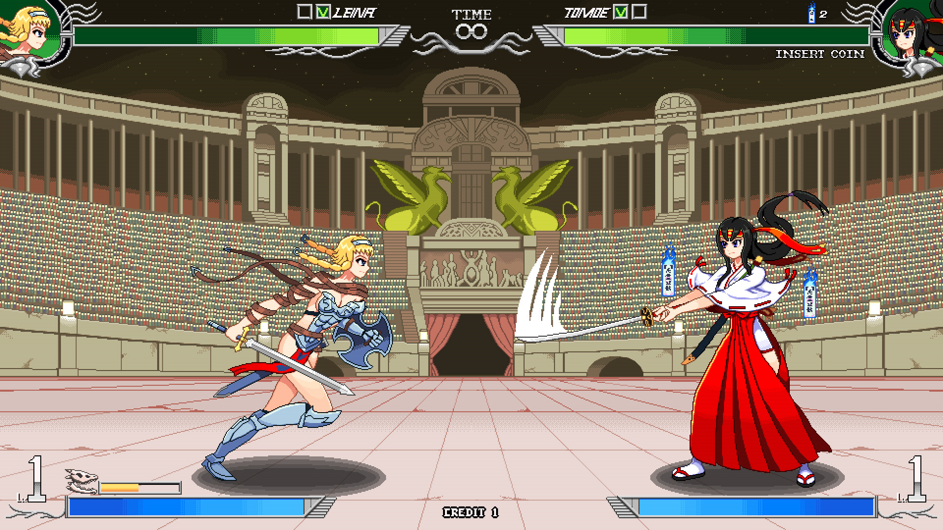 ArtStation Leina vs. Tomoe Queen's Blade fighting game mockup