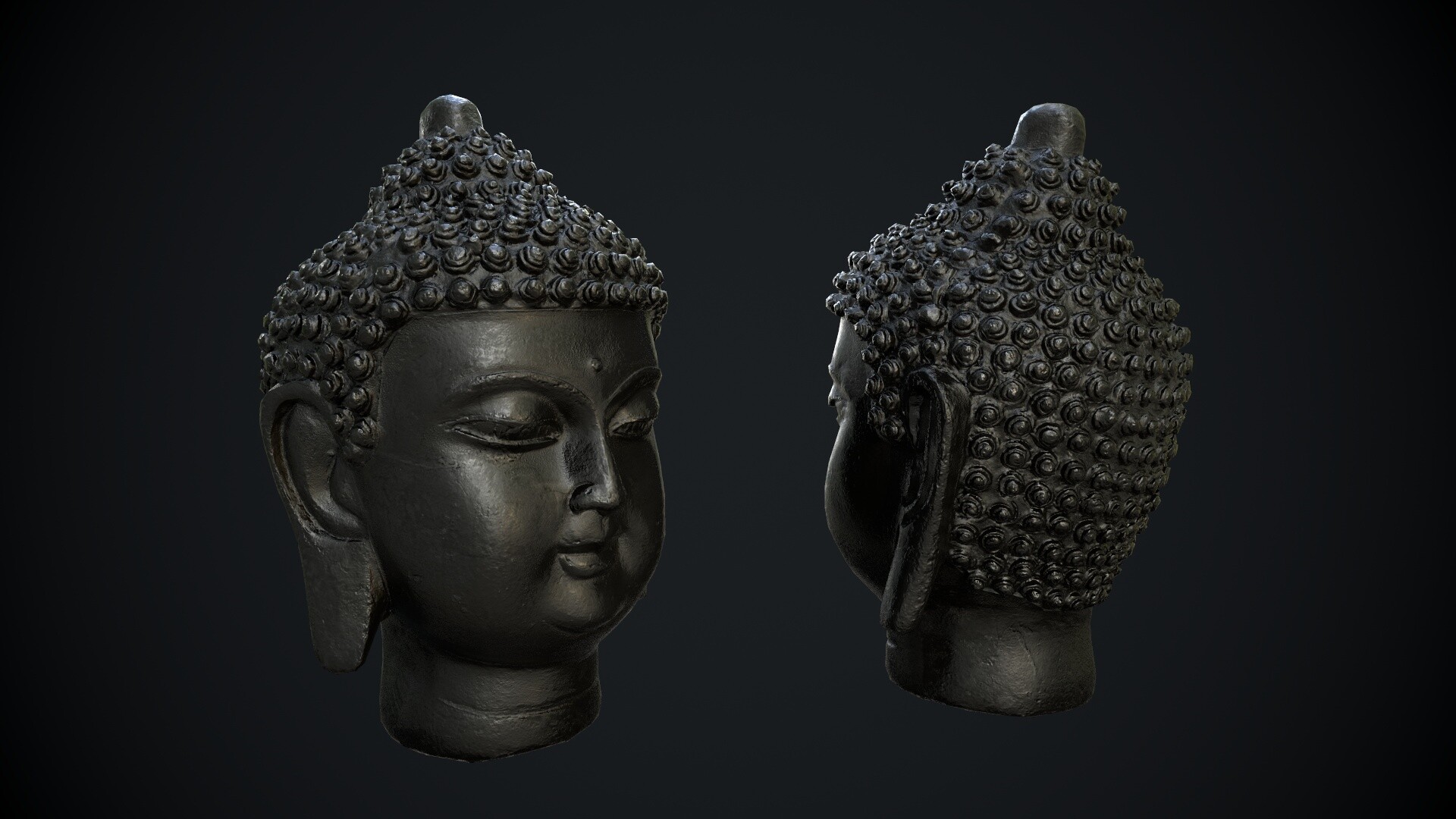 Goutham Roshan Buddha head bronze statue