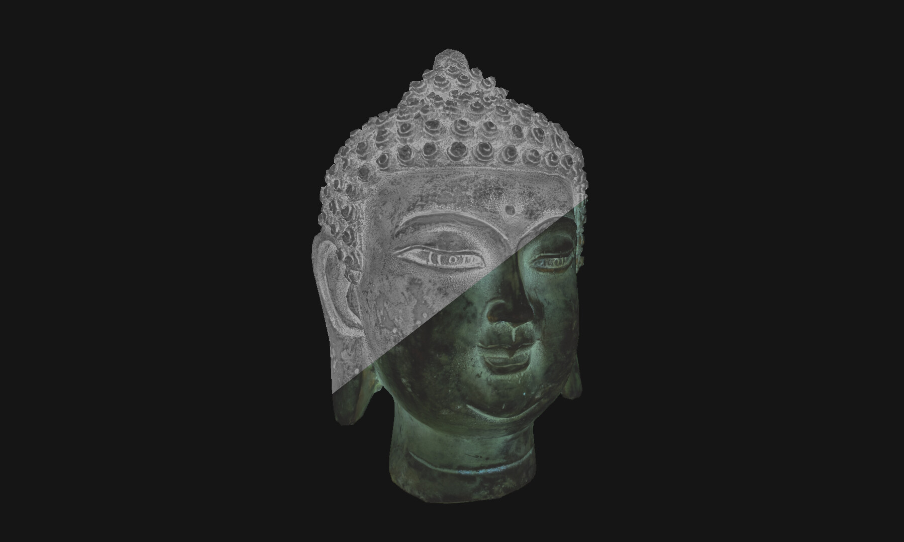 Goutham Roshan Buddha head bronze statue
