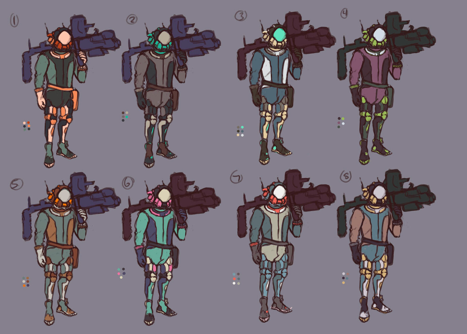 Color comps for a traveler outfit 