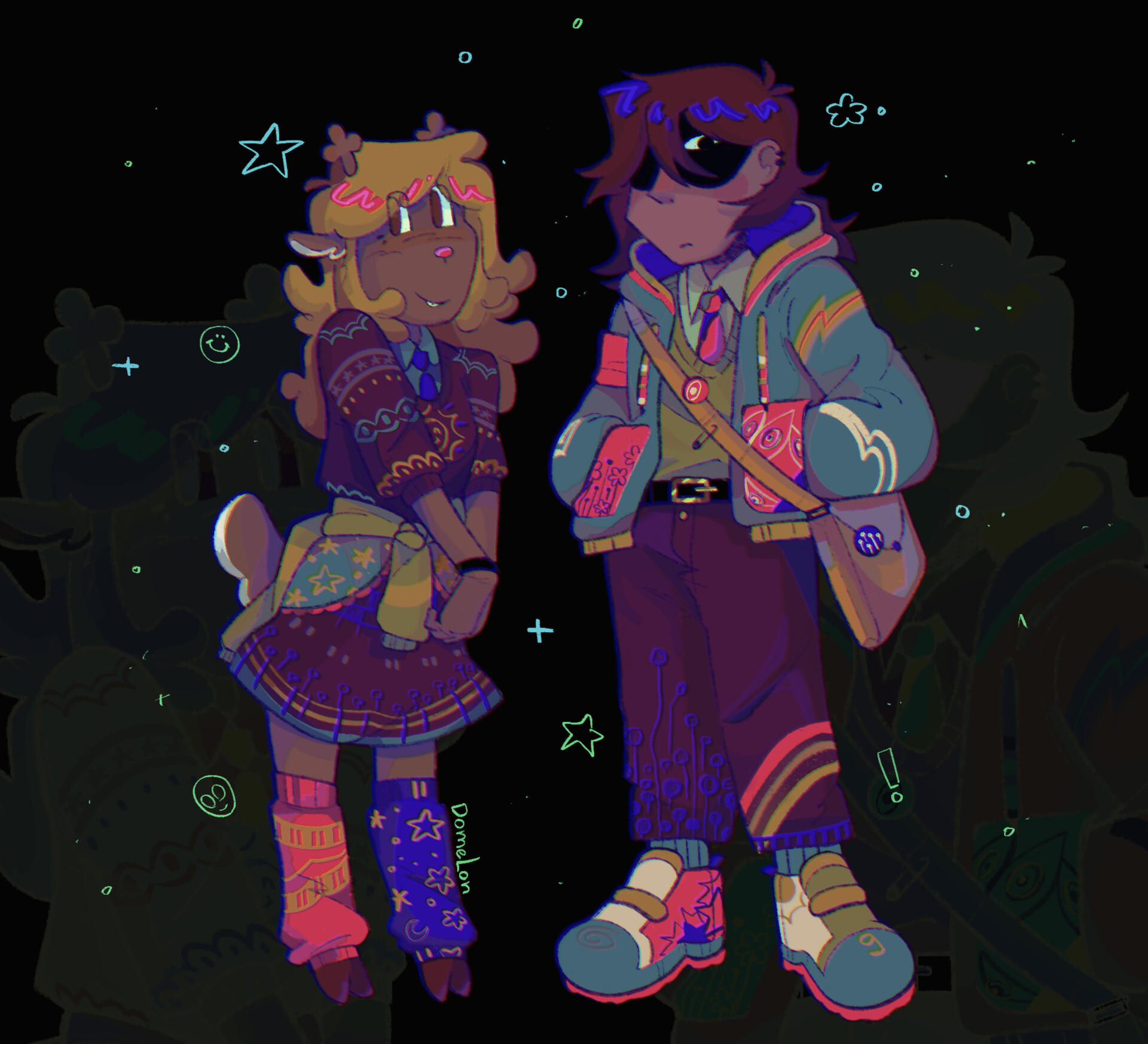 Artstation noelle and kris deltarune outfits