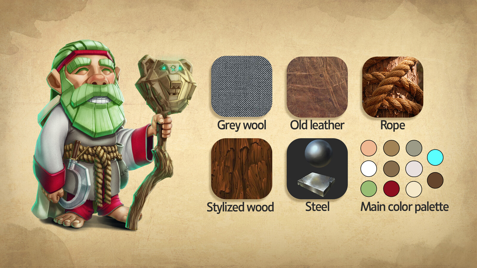 color palette and textures breakdown.
