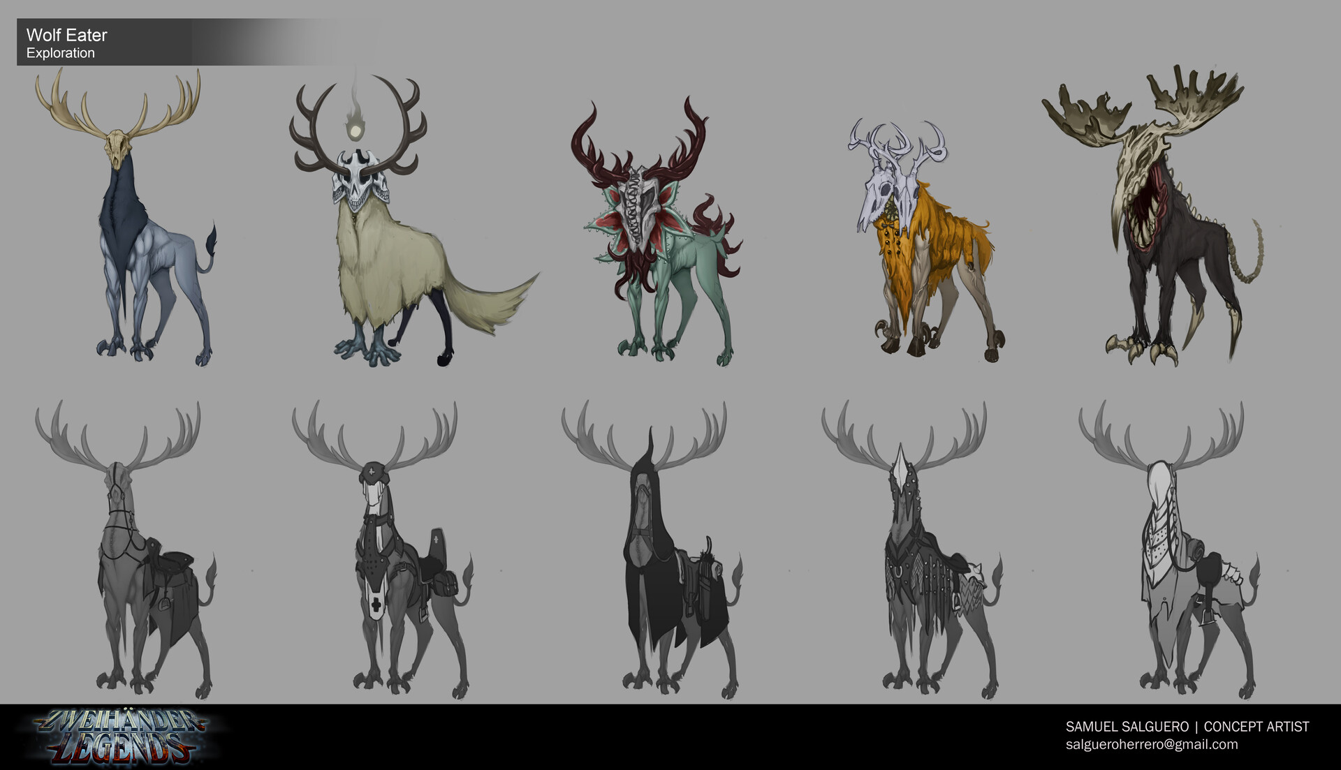 Here's some interesting concept art of the Deer devouring the wolf