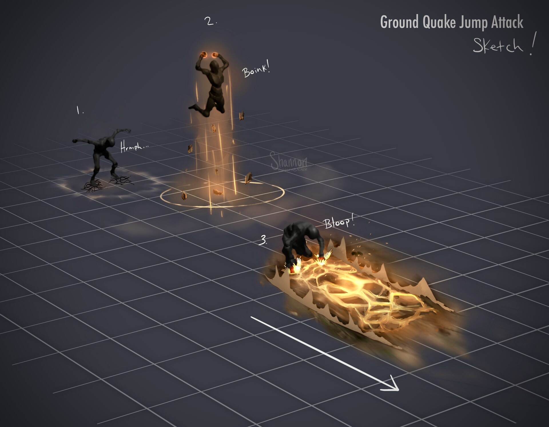 ArtStation Ground Quake Jump Attack