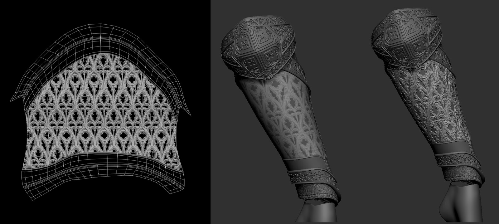For all details for this project I worked with projection with maps inside zbrush.