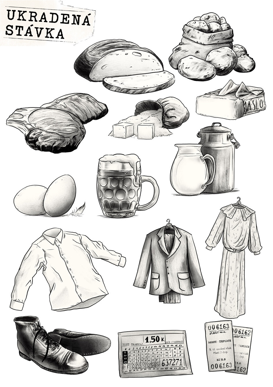 Additional drawing for the text panels on the exhibition