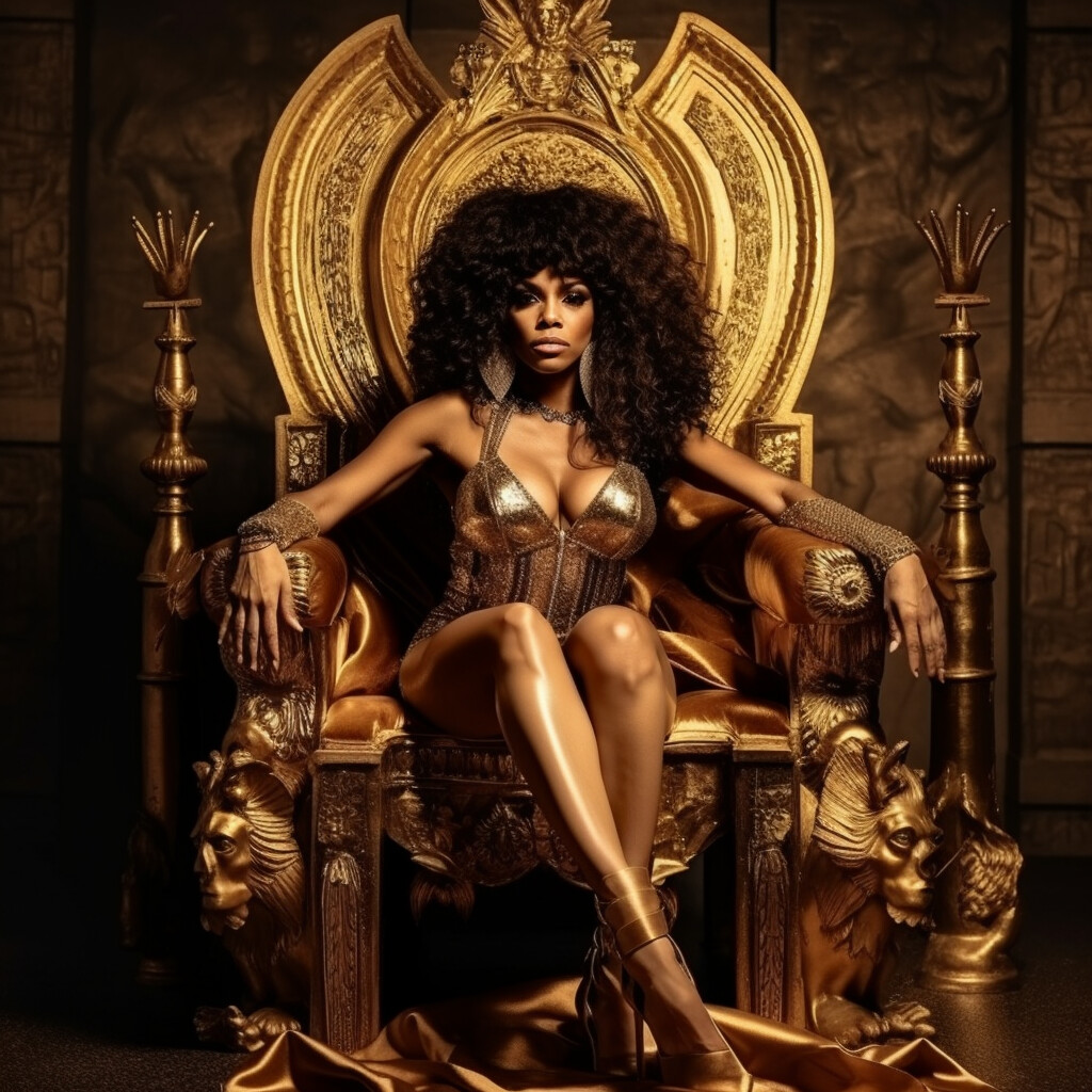 ArtStation - Vanessa Del'Rio On A Golden Throne, By Nephilim Dro'Beats.