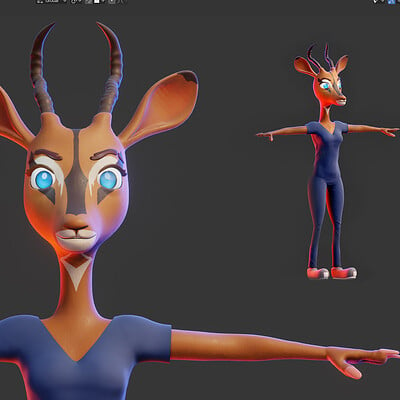 Antelope Nurse - Character Design in Blender