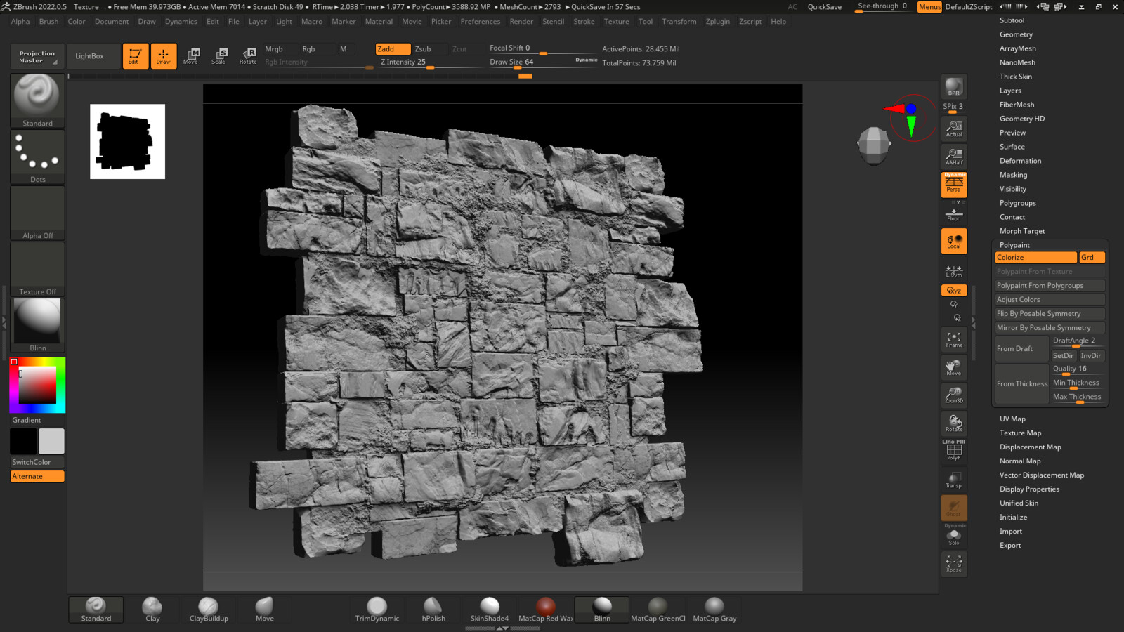 Zbrush sculpting