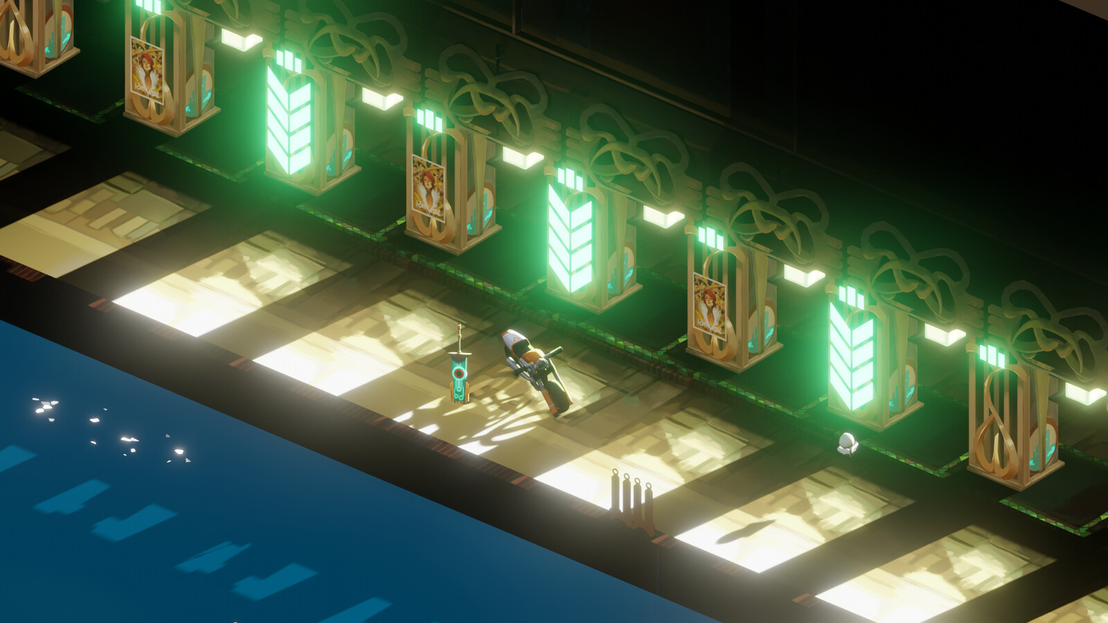 From an angle similar to how the assets would be seen in-game.